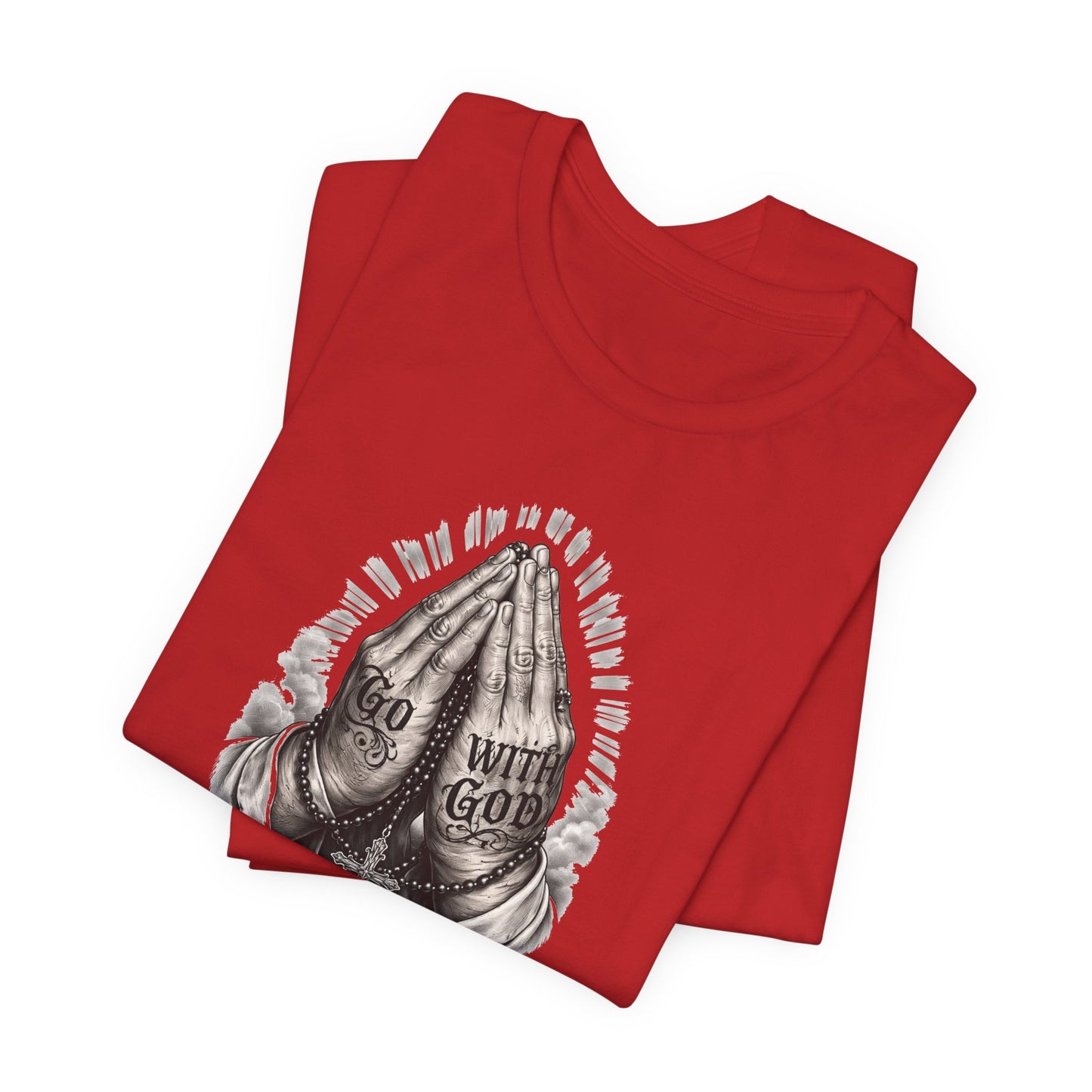 Praying Hands T-Shirt — "God Will Go" Religious Faith Graphic Tee