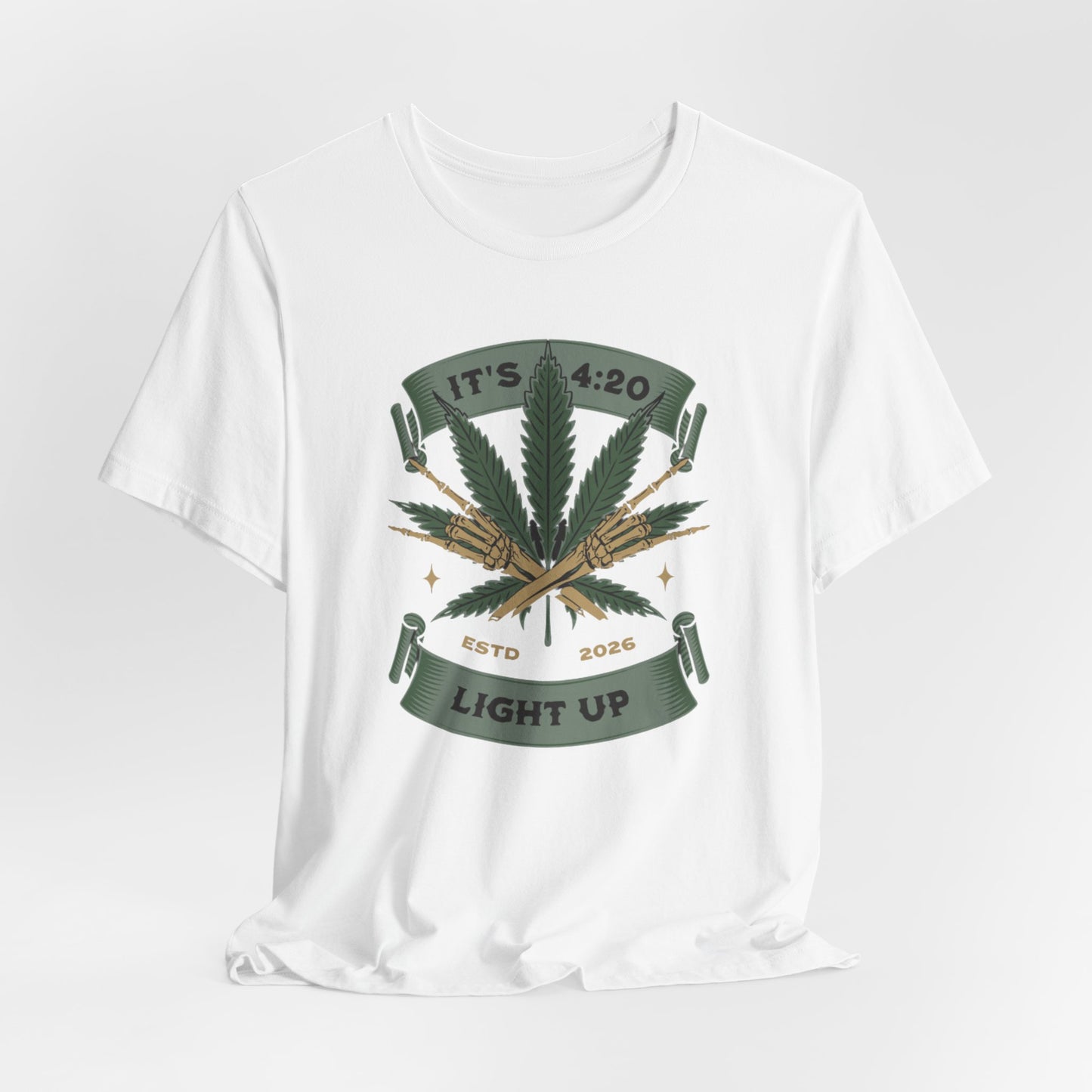 420 Light Up Tee – Cannabis Leaf Graphic T-Shirt