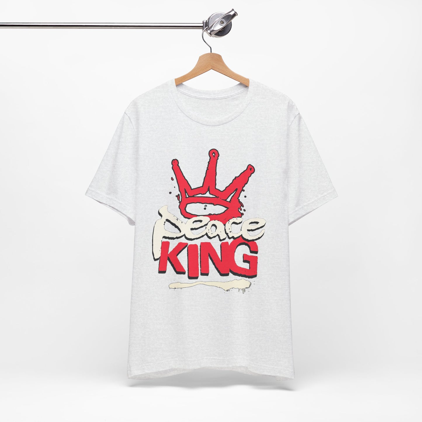 Peace King T-Shirt — Streetwear Graphic Tee with Red Crown Design