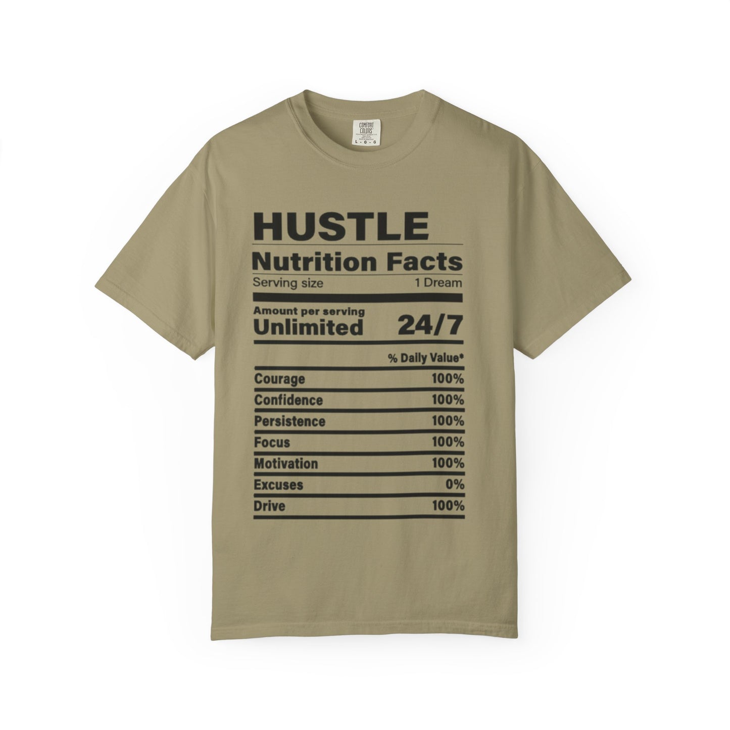 Hustle Nutrition Facts T-Shirt, Unisex Motivational Tee, Fitness Gift, Dreamer Apparel, Inspirational Casual Wear