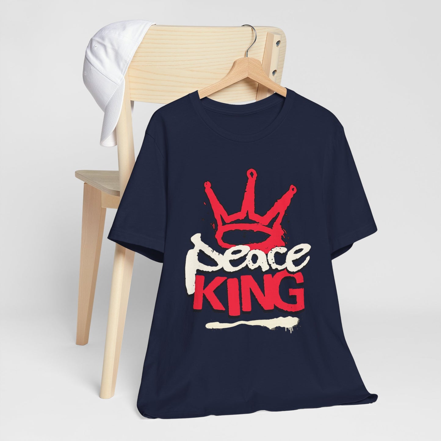 Peace King T-Shirt — Streetwear Graphic Tee with Red Crown Design