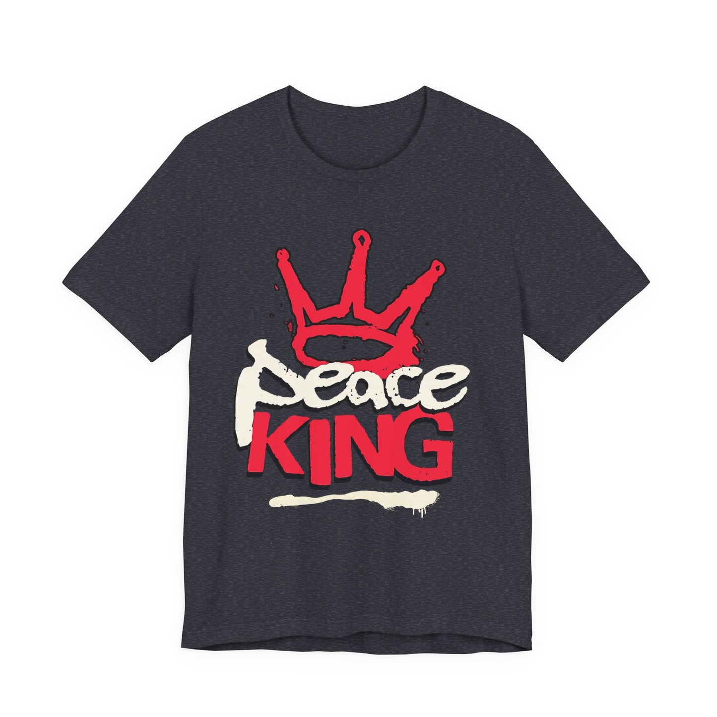 Peace King T-Shirt — Streetwear Graphic Tee with Red Crown Design