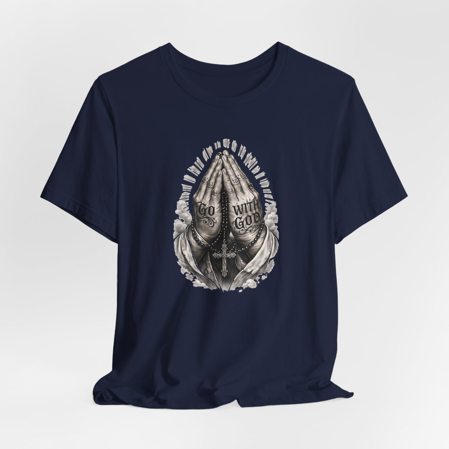 Praying Hands T-Shirt — "God Will Go" Religious Faith Graphic Tee