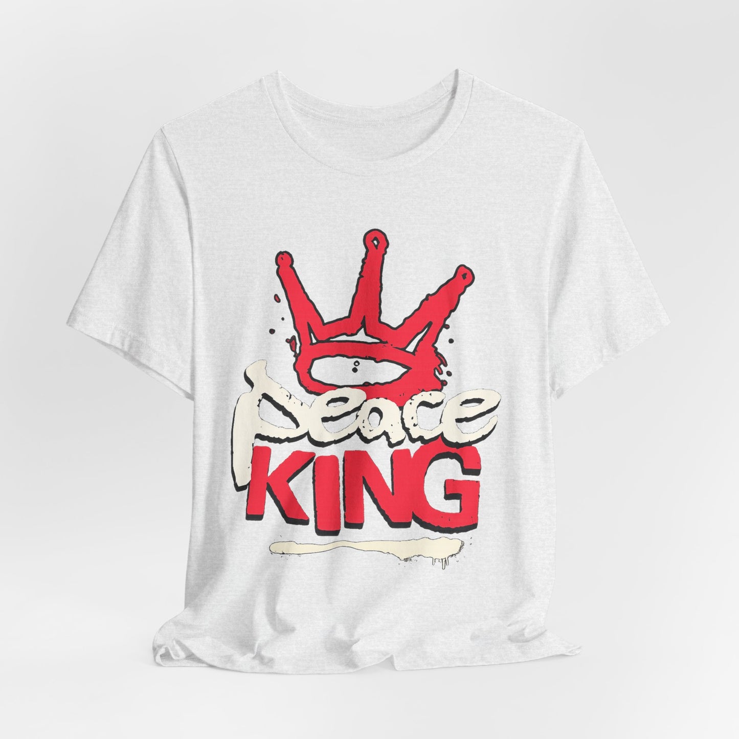 Peace King T-Shirt — Streetwear Graphic Tee with Red Crown Design