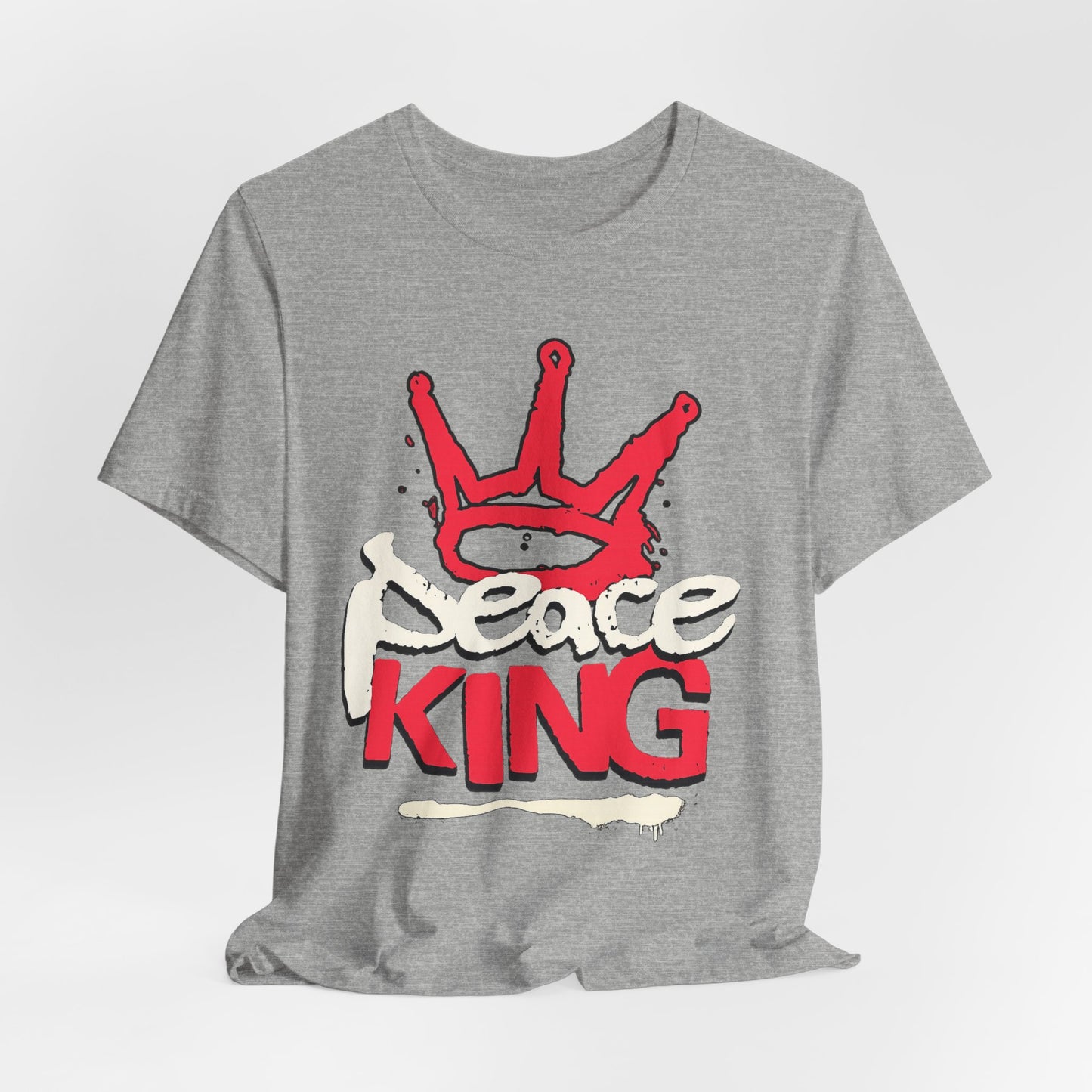 Peace King T-Shirt — Streetwear Graphic Tee with Red Crown Design