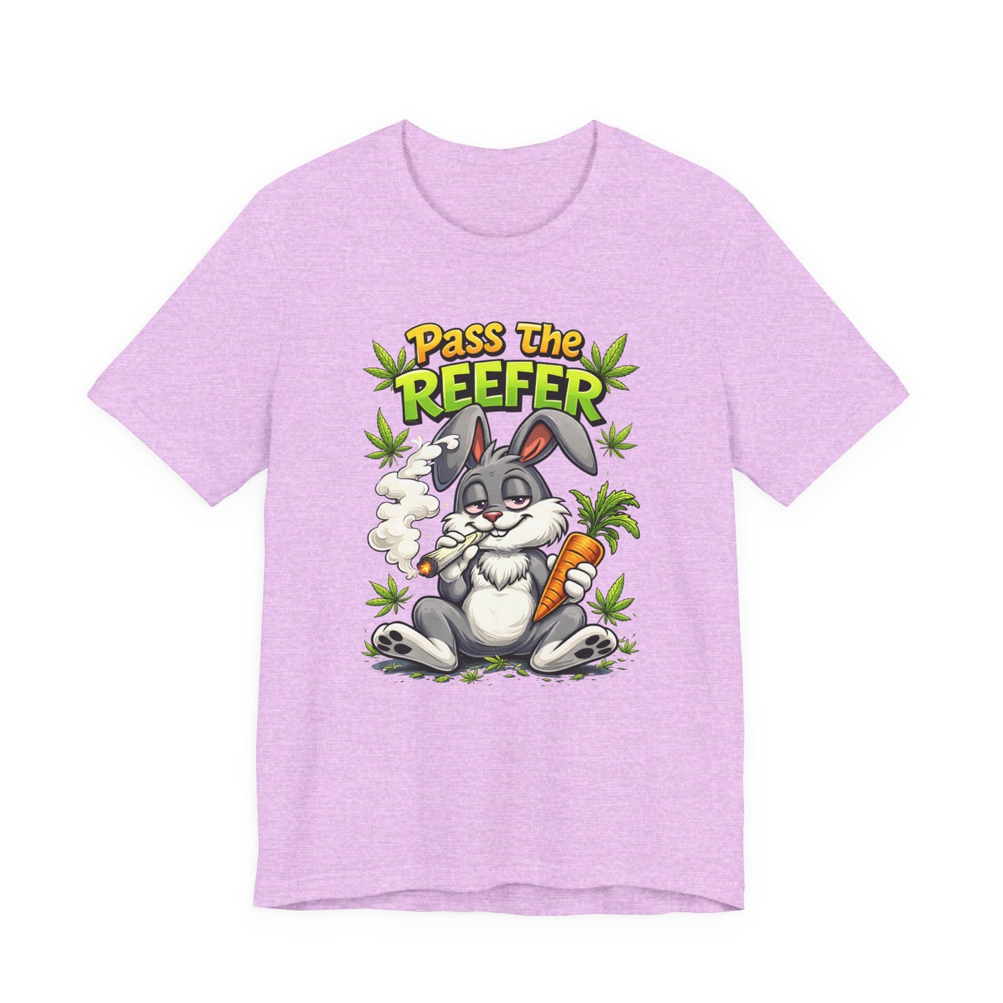 Pass The Reefer Bunny T-Shirt - Funny Stoner Rabbit Cannabis Tee