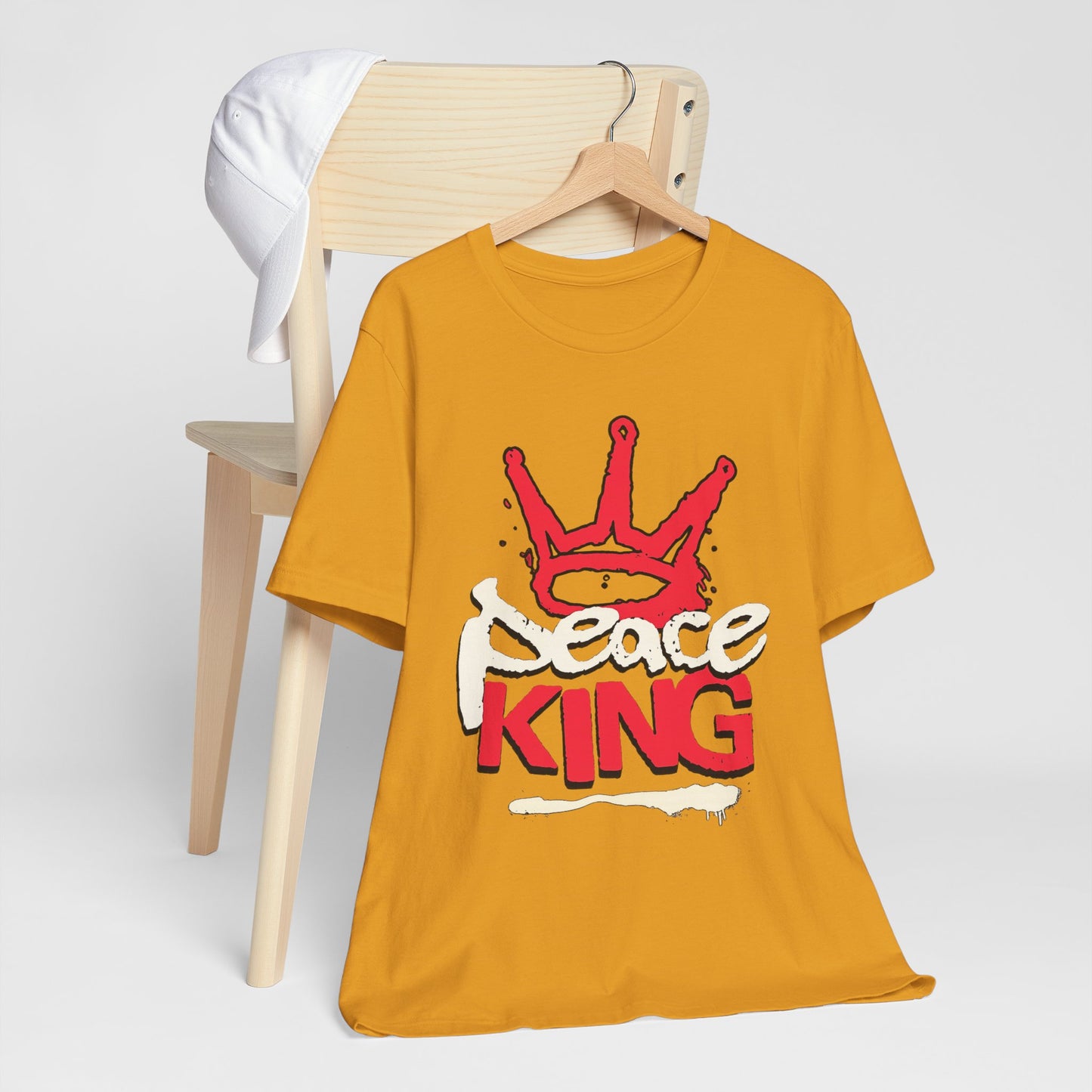 Peace King T-Shirt — Streetwear Graphic Tee with Red Crown Design