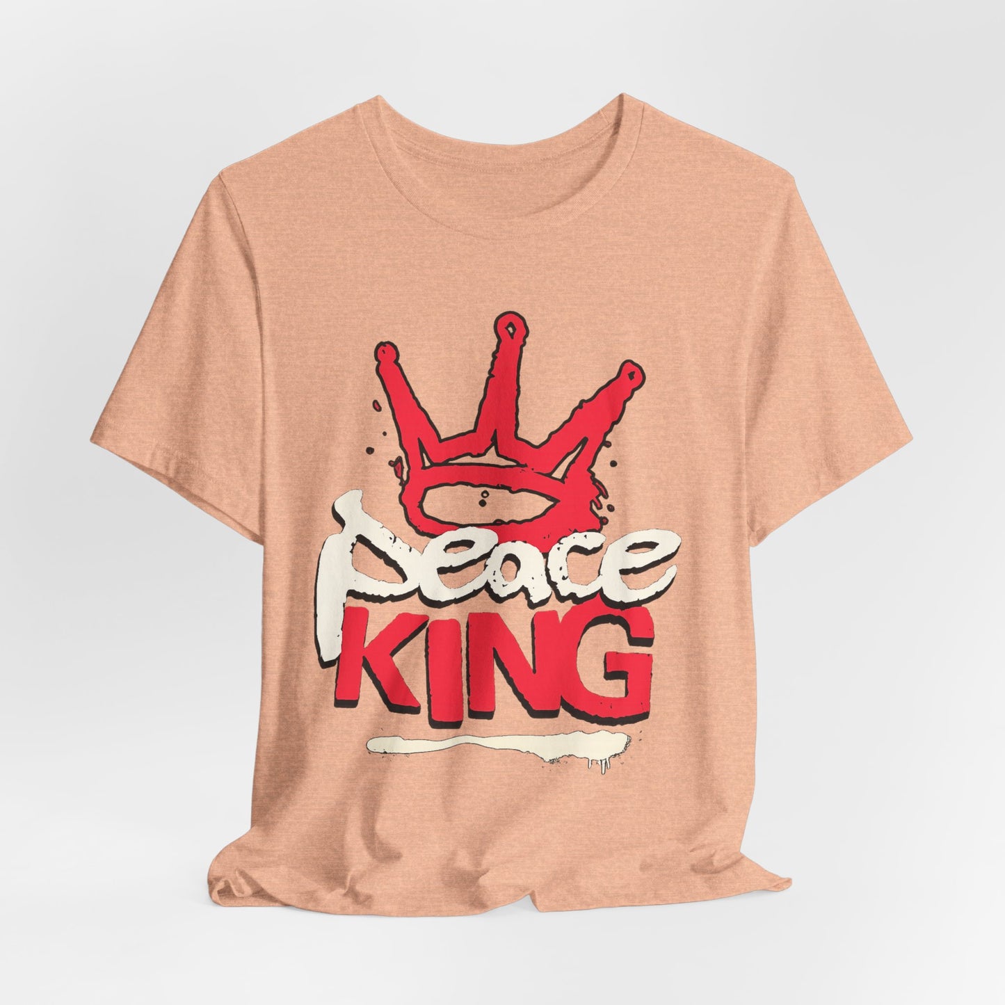 Peace King T-Shirt — Streetwear Graphic Tee with Red Crown Design