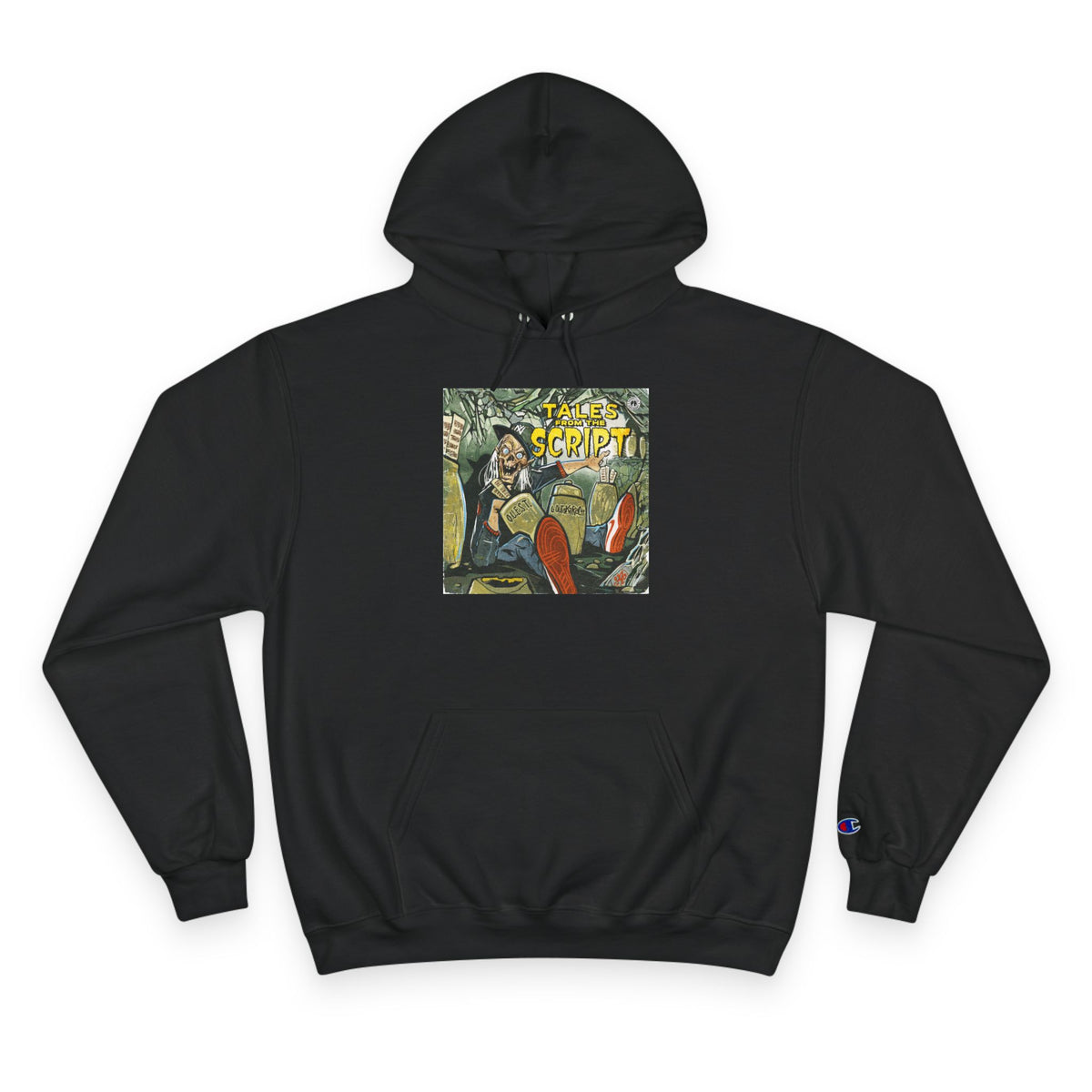 Champion Hoodie with Vintage 'Take Script' Graphic - Retro Art Pullover
