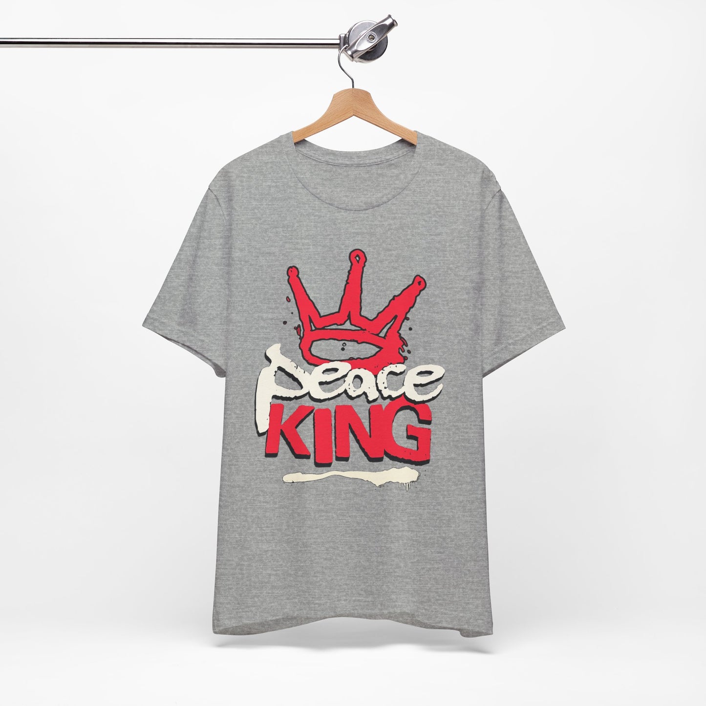 Peace King T-Shirt — Streetwear Graphic Tee with Red Crown Design