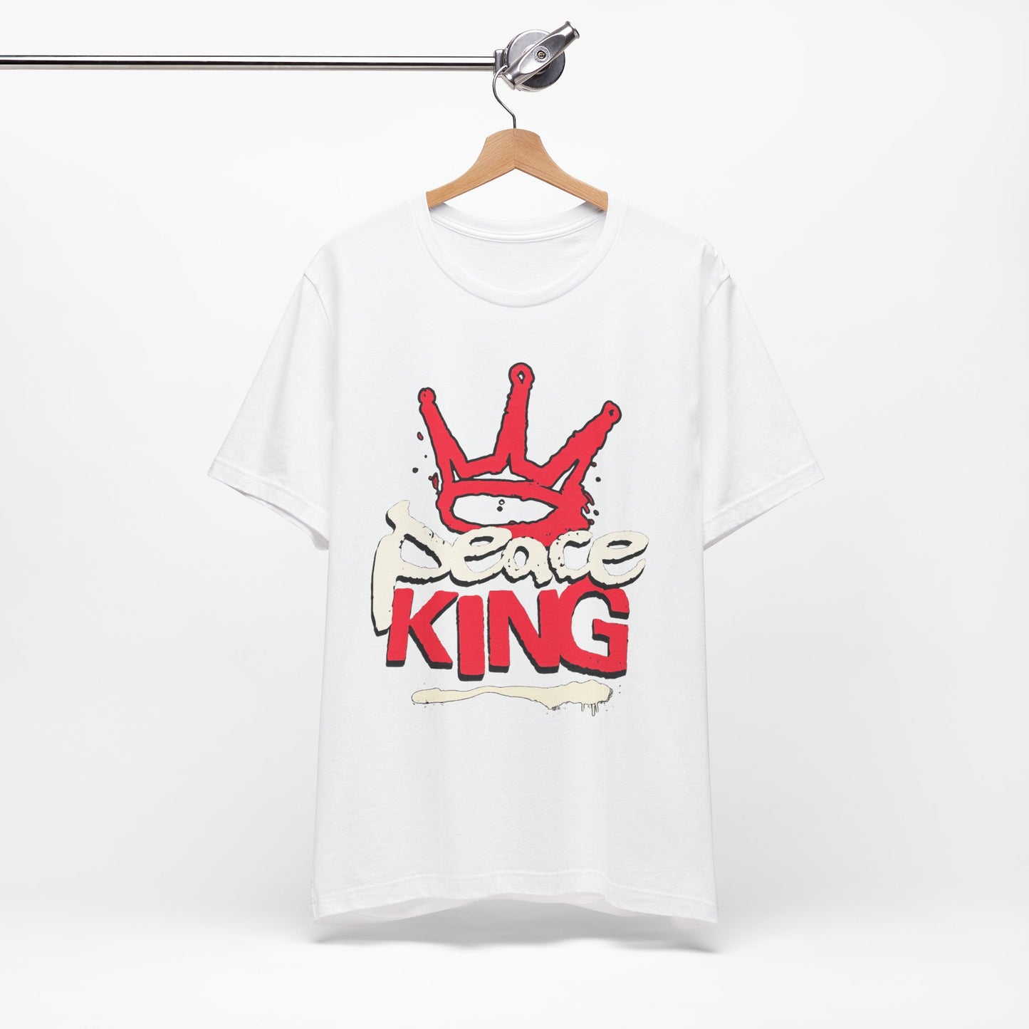 Peace King T-Shirt — Streetwear Graphic Tee with Red Crown Design