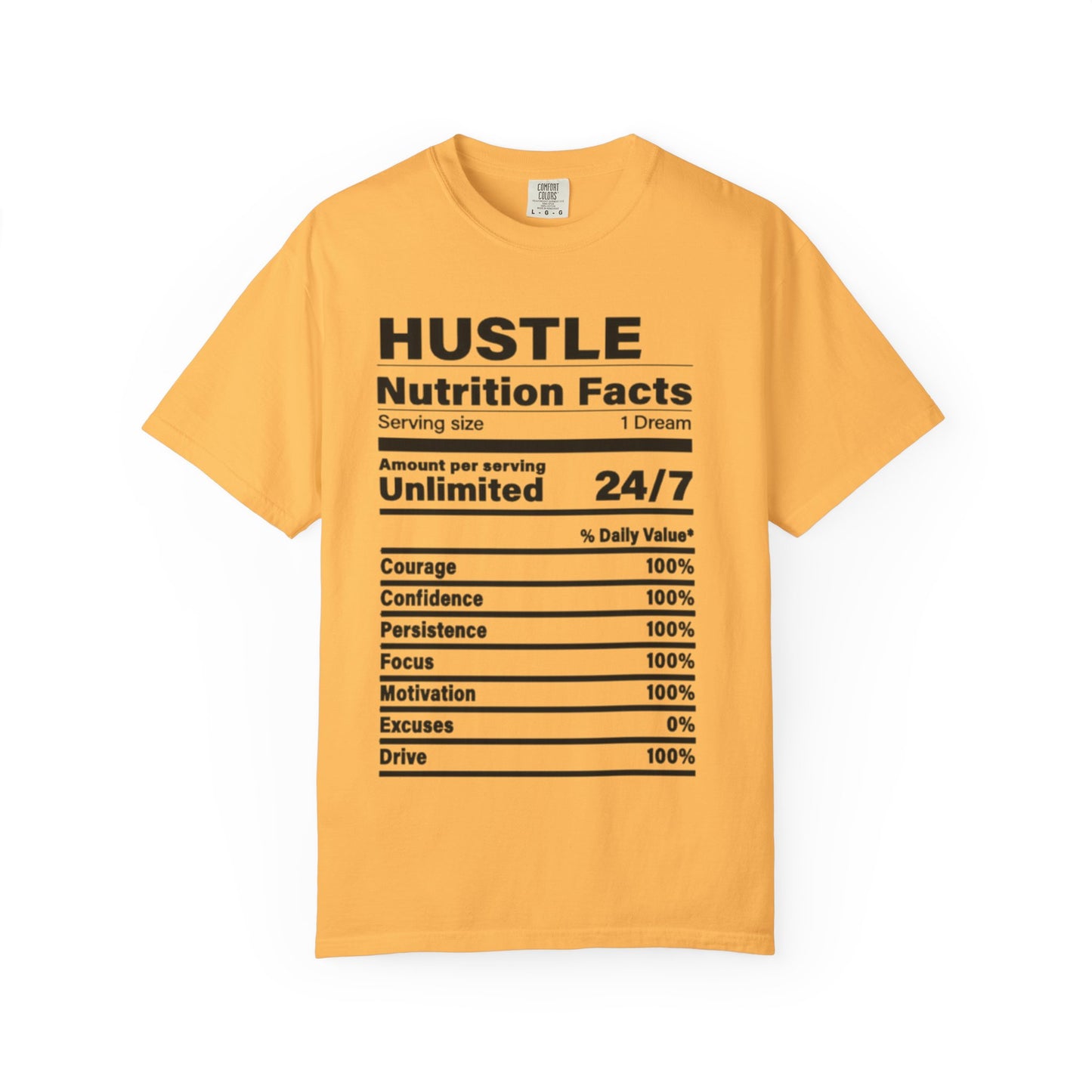 Hustle Nutrition Facts T-Shirt, Unisex Motivational Tee, Fitness Gift, Dreamer Apparel, Inspirational Casual Wear