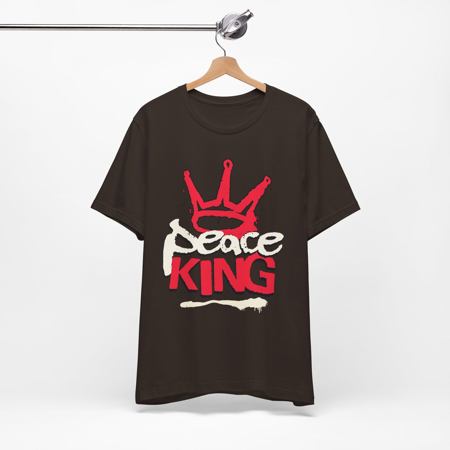 Peace King T-Shirt — Streetwear Graphic Tee with Red Crown Design