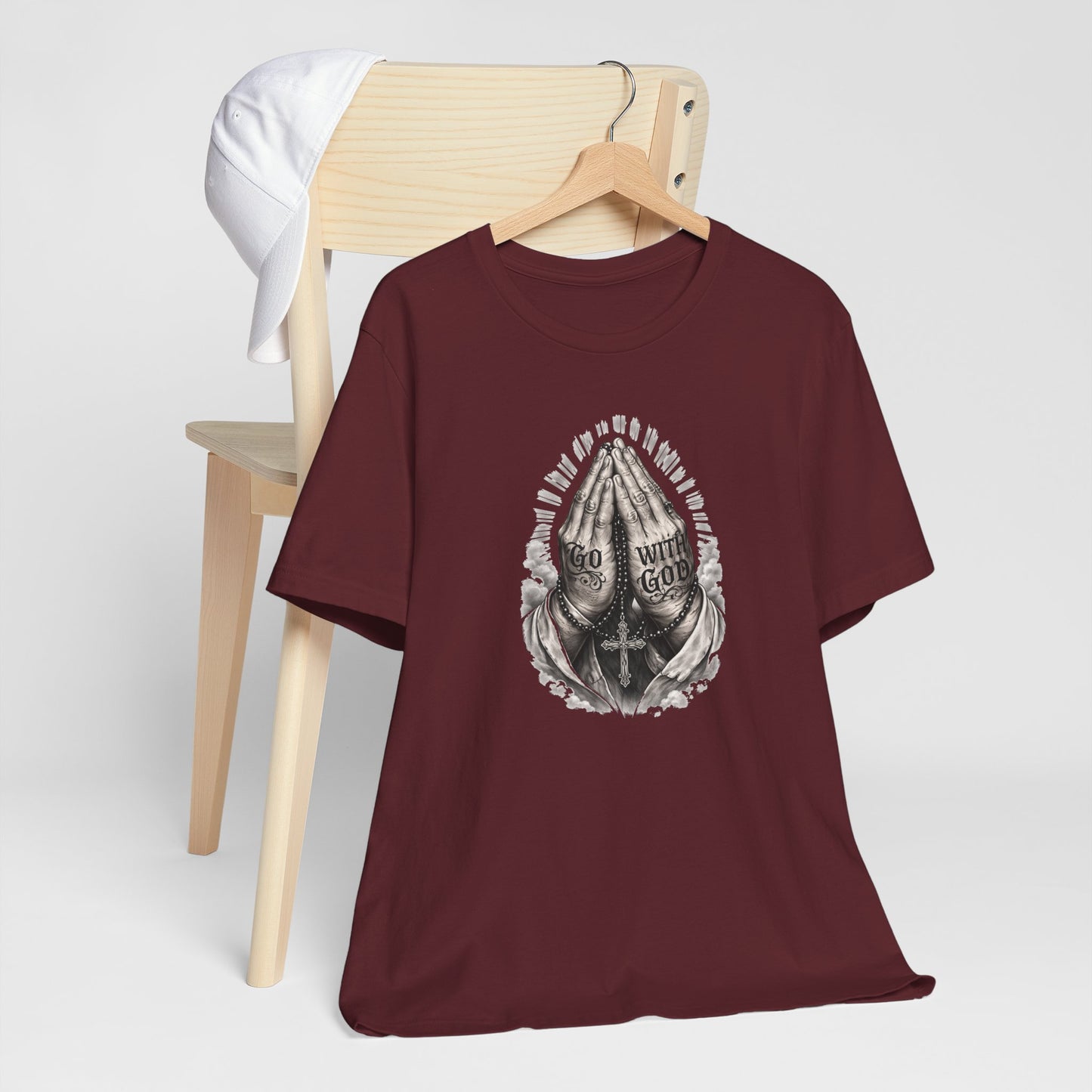 Praying Hands T-Shirt — "God Will Go" Religious Faith Graphic Tee