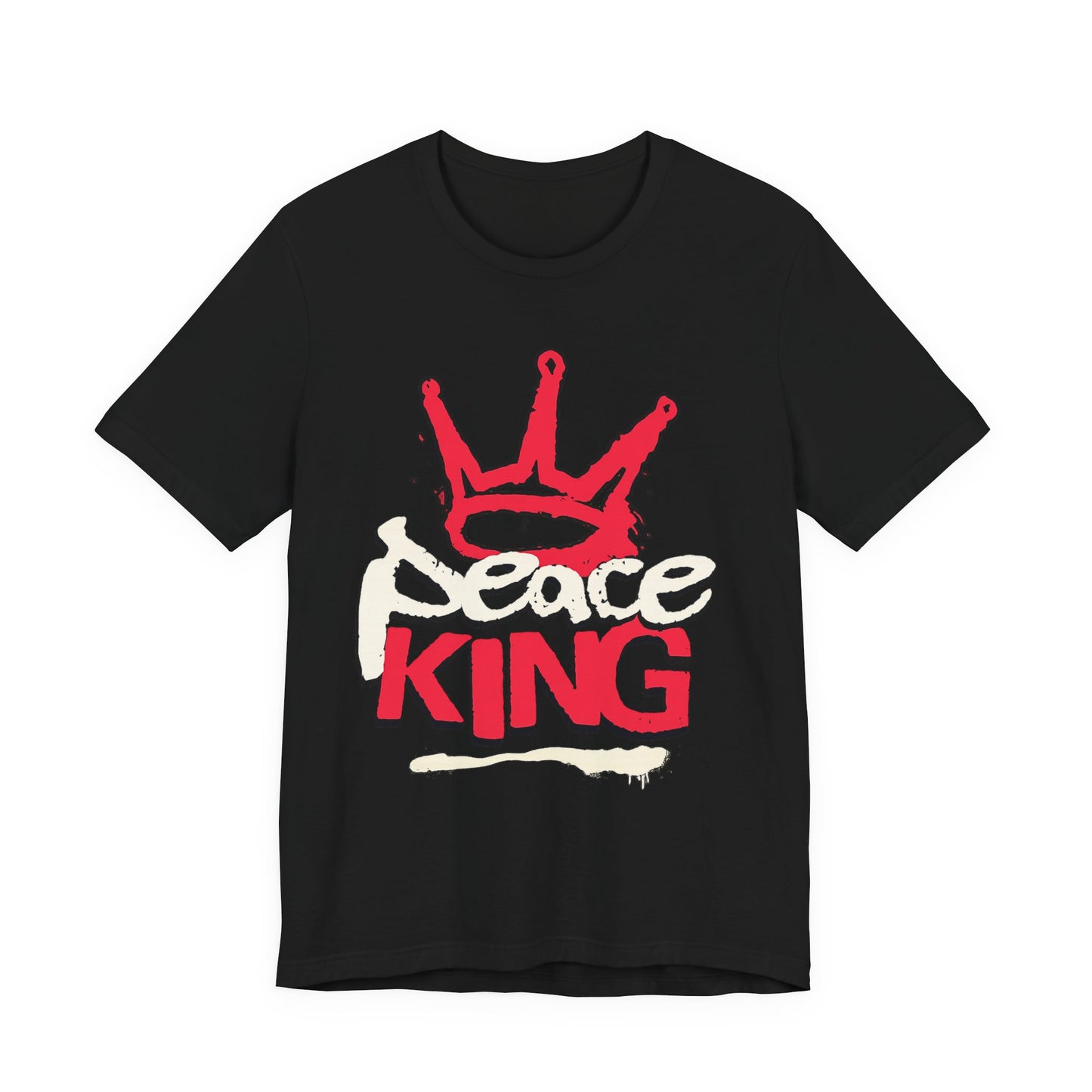Peace King T-Shirt — Streetwear Graphic Tee with Red Crown Design