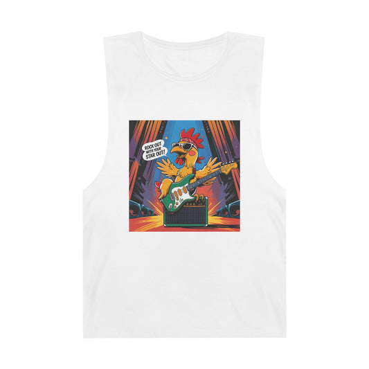 Unisex Rockin' Chicken Tank Top, Funny Music Shirt, Summer Wear, Gift for Musicians, Concert Outfit