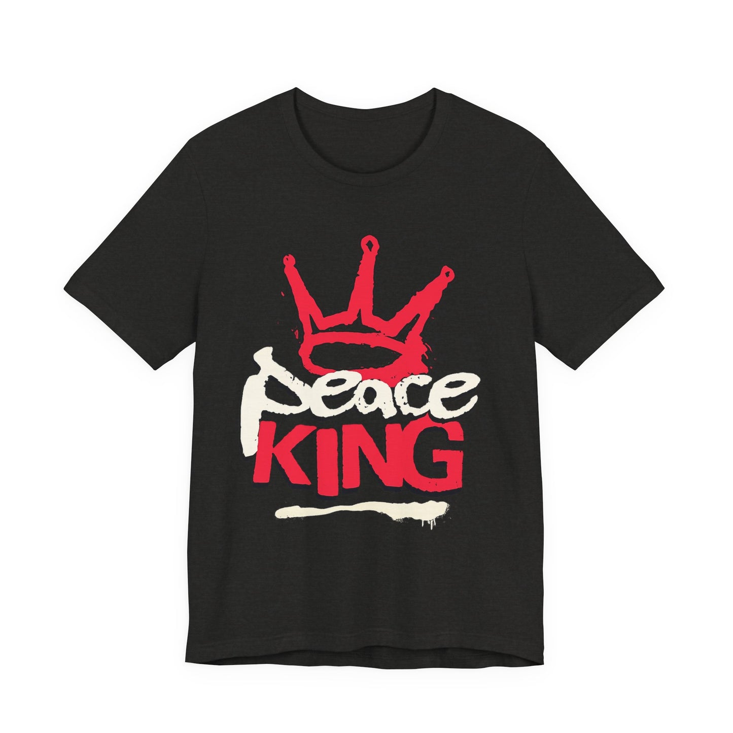 Peace King T-Shirt — Streetwear Graphic Tee with Red Crown Design