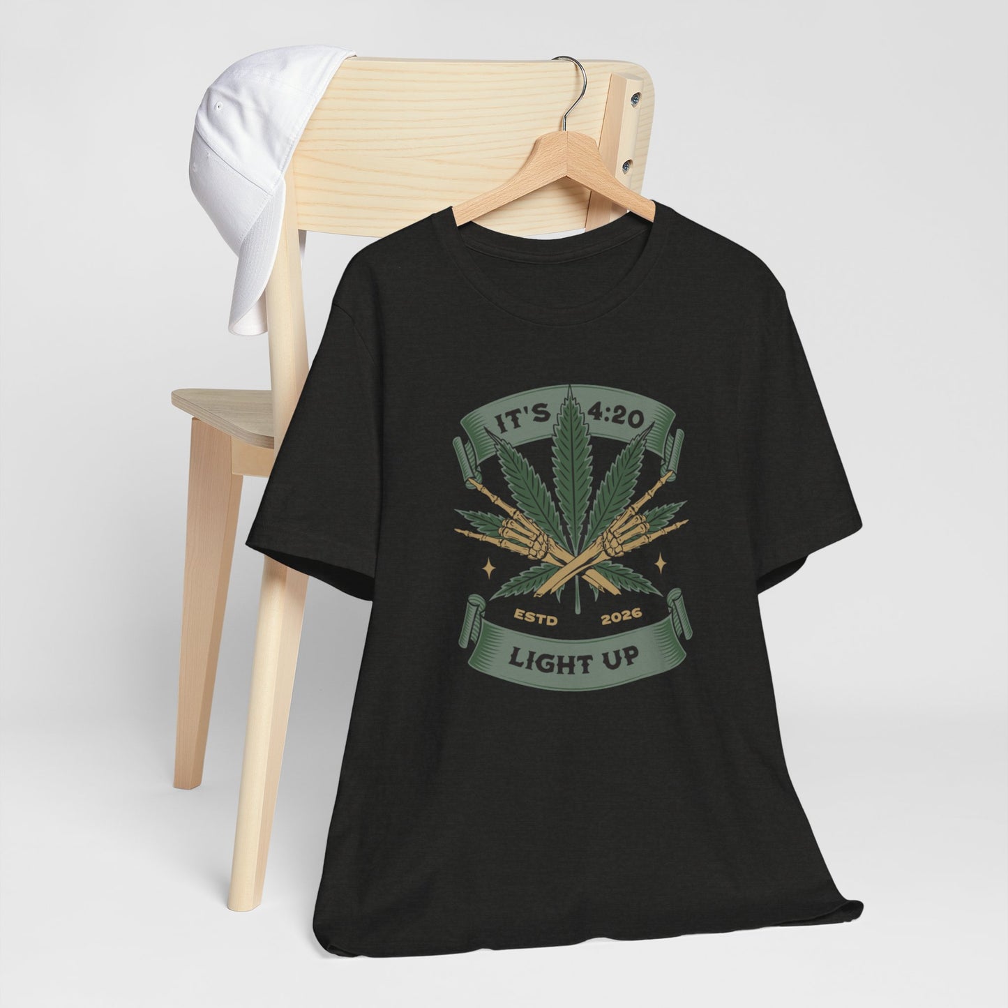 420 Light Up Tee – Cannabis Leaf Graphic T-Shirt