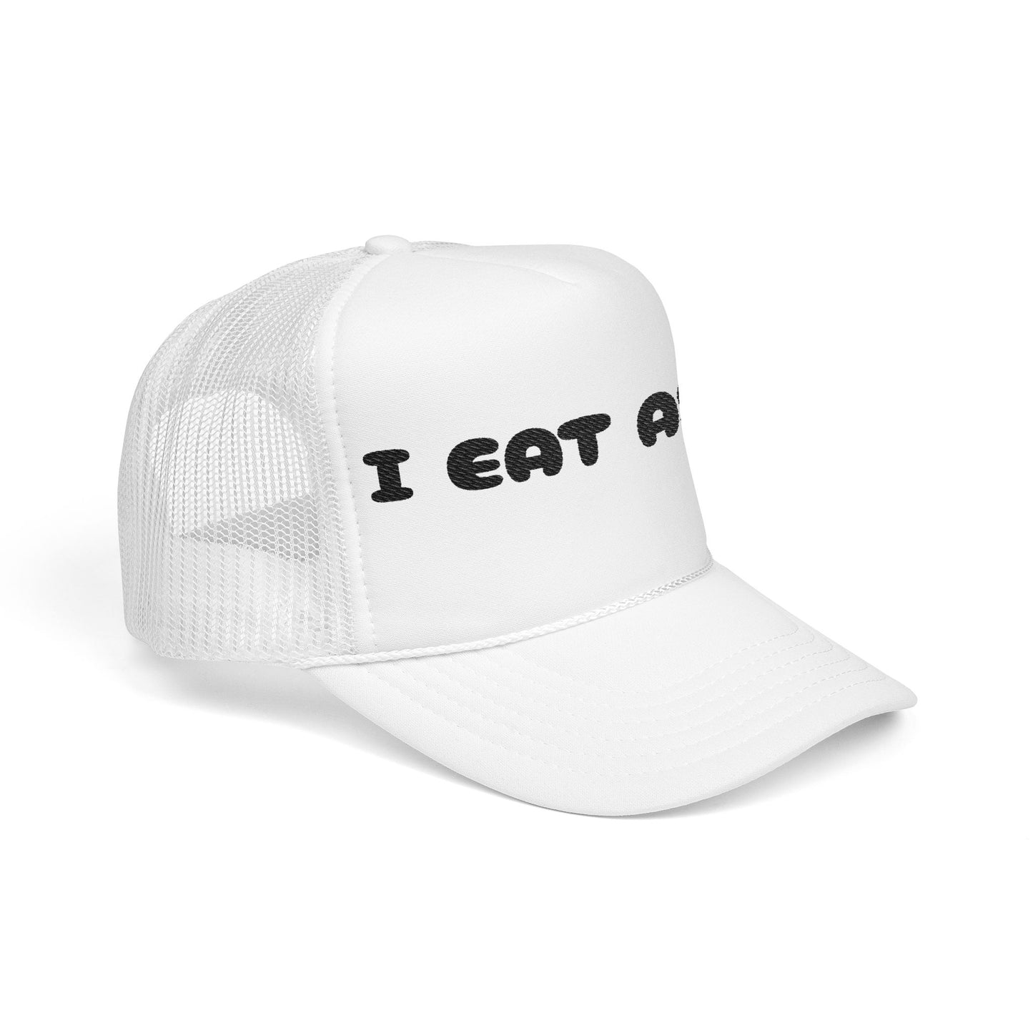 Funny Foam Trucker Hat - I Eat Ass Embroidery Cap, Humorous Gift, Party Accessory, Summer Fashion, Unisex Headwear