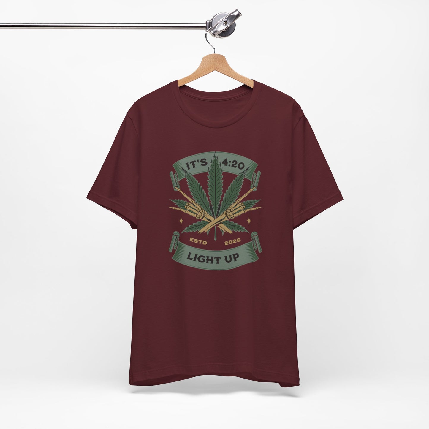 420 Light Up Tee – Cannabis Leaf Graphic T-Shirt