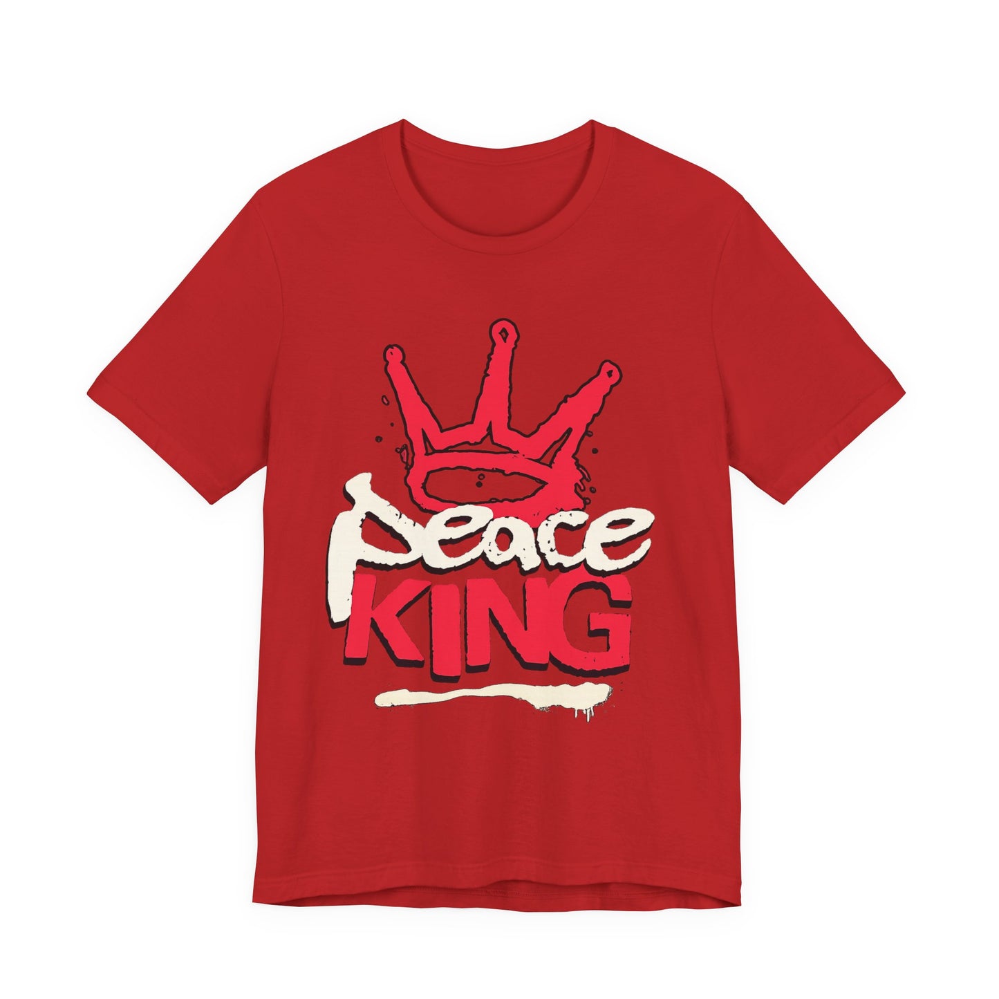 Peace King T-Shirt — Streetwear Graphic Tee with Red Crown Design