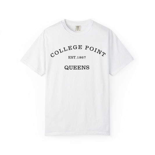 College Point Unisex Garment-Dyed T-Shirt - EST. 1867 Queens Vintage Style