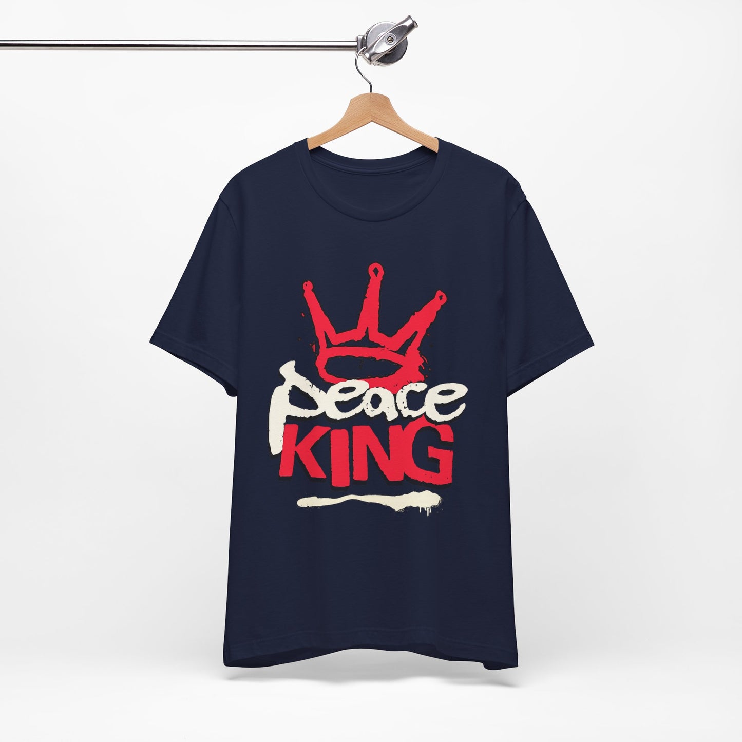 Peace King T-Shirt — Streetwear Graphic Tee with Red Crown Design