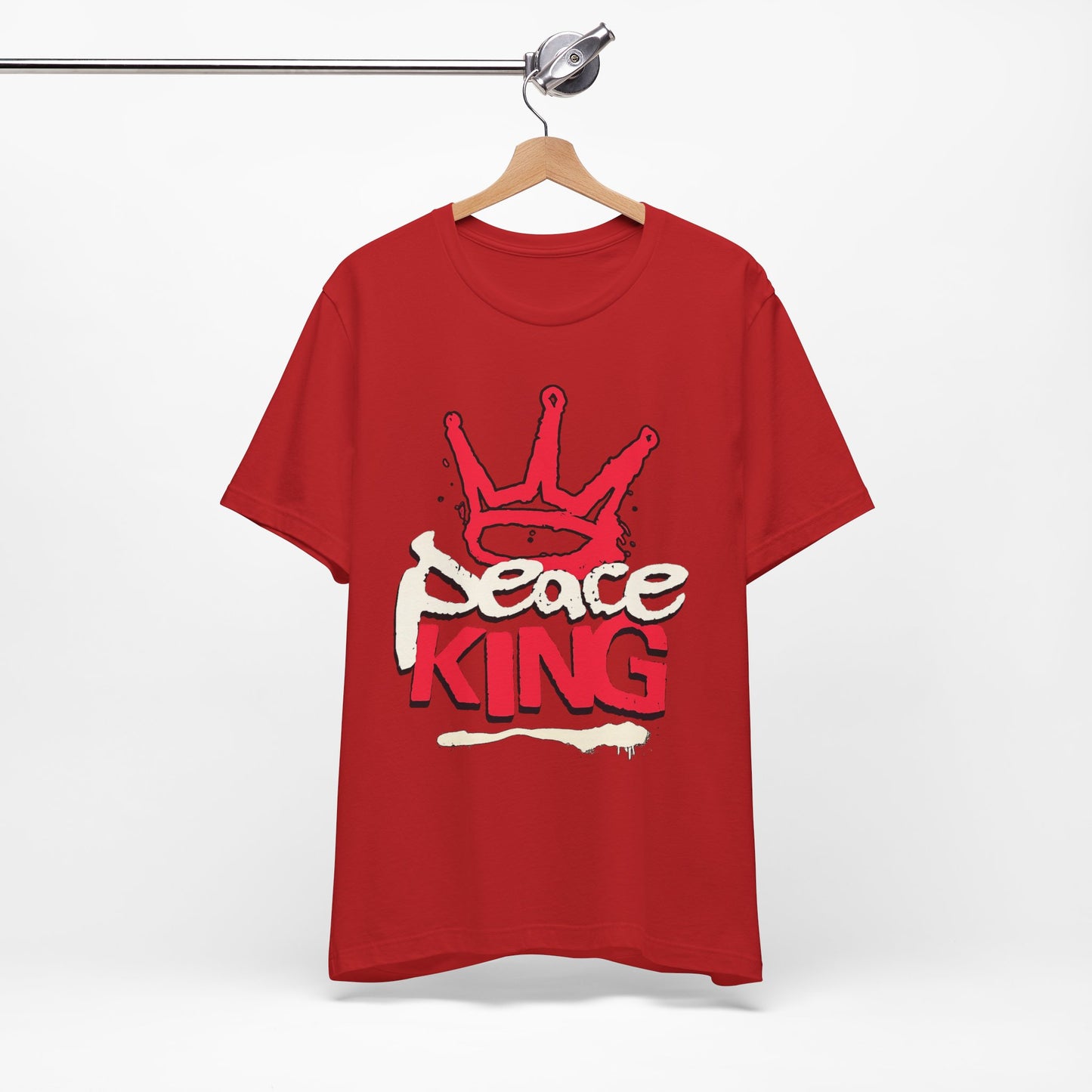 Peace King T-Shirt — Streetwear Graphic Tee with Red Crown Design