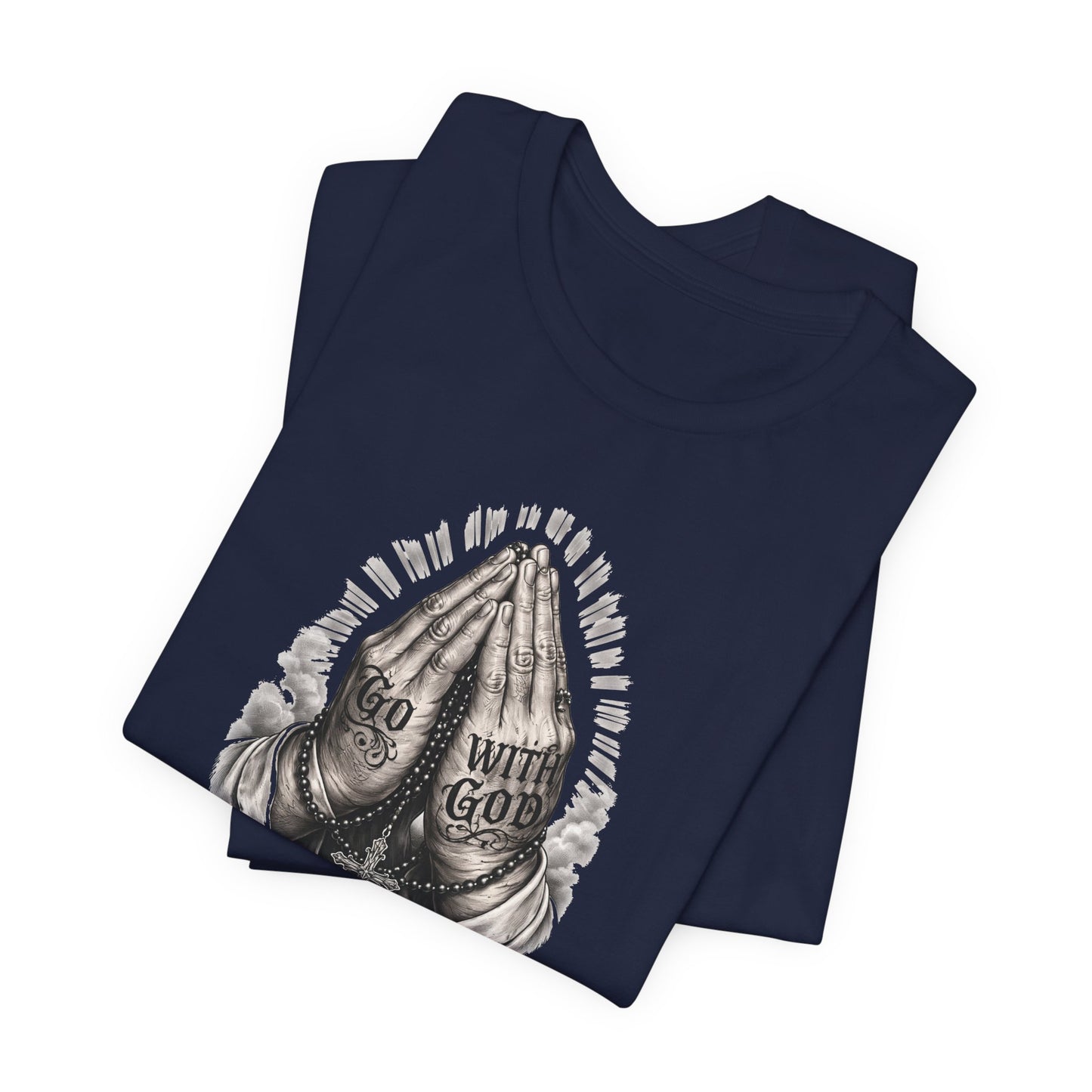 Praying Hands T-Shirt — "God Will Go" Religious Faith Graphic Tee