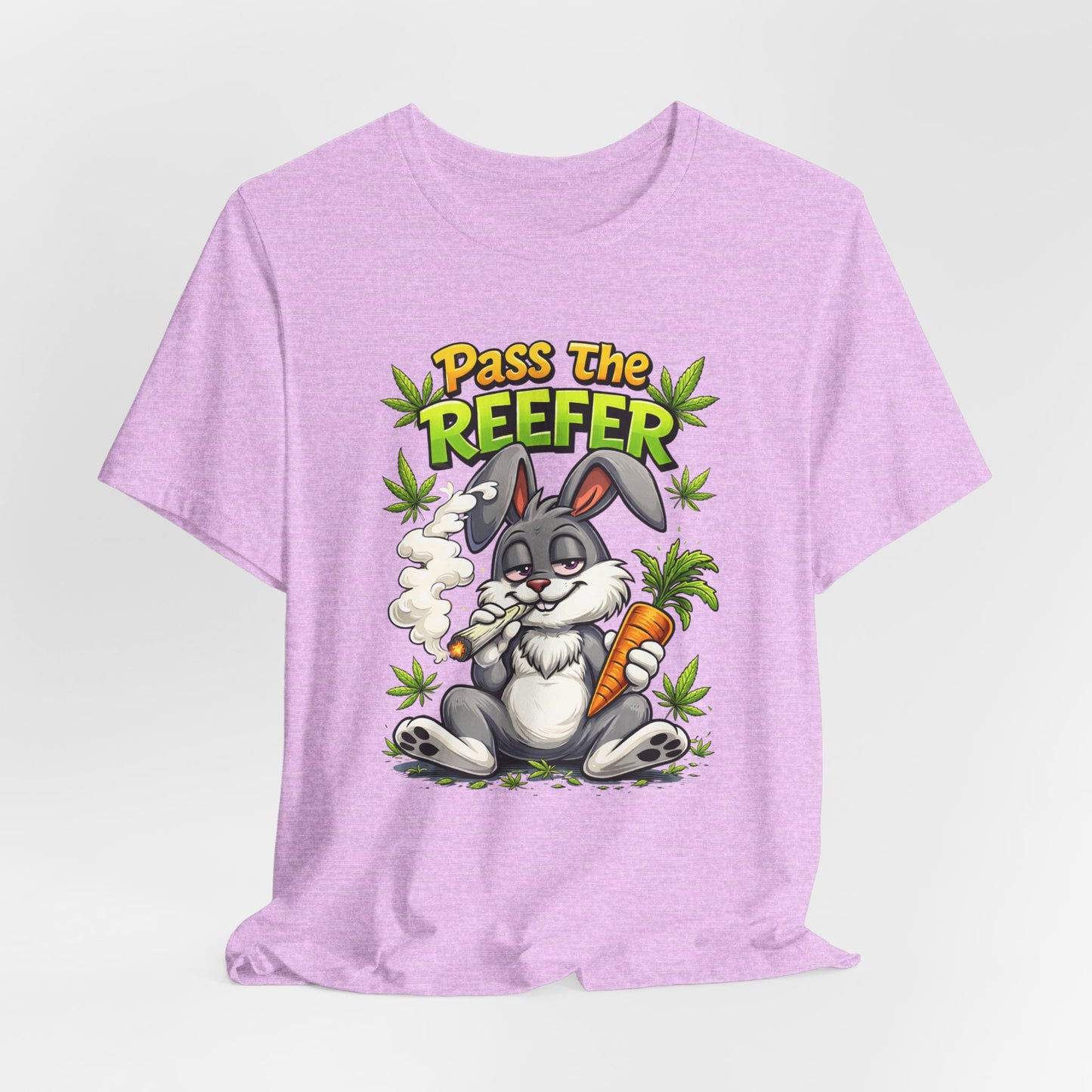 Pass The Reefer Bunny T-Shirt - Funny Stoner Rabbit Cannabis Tee