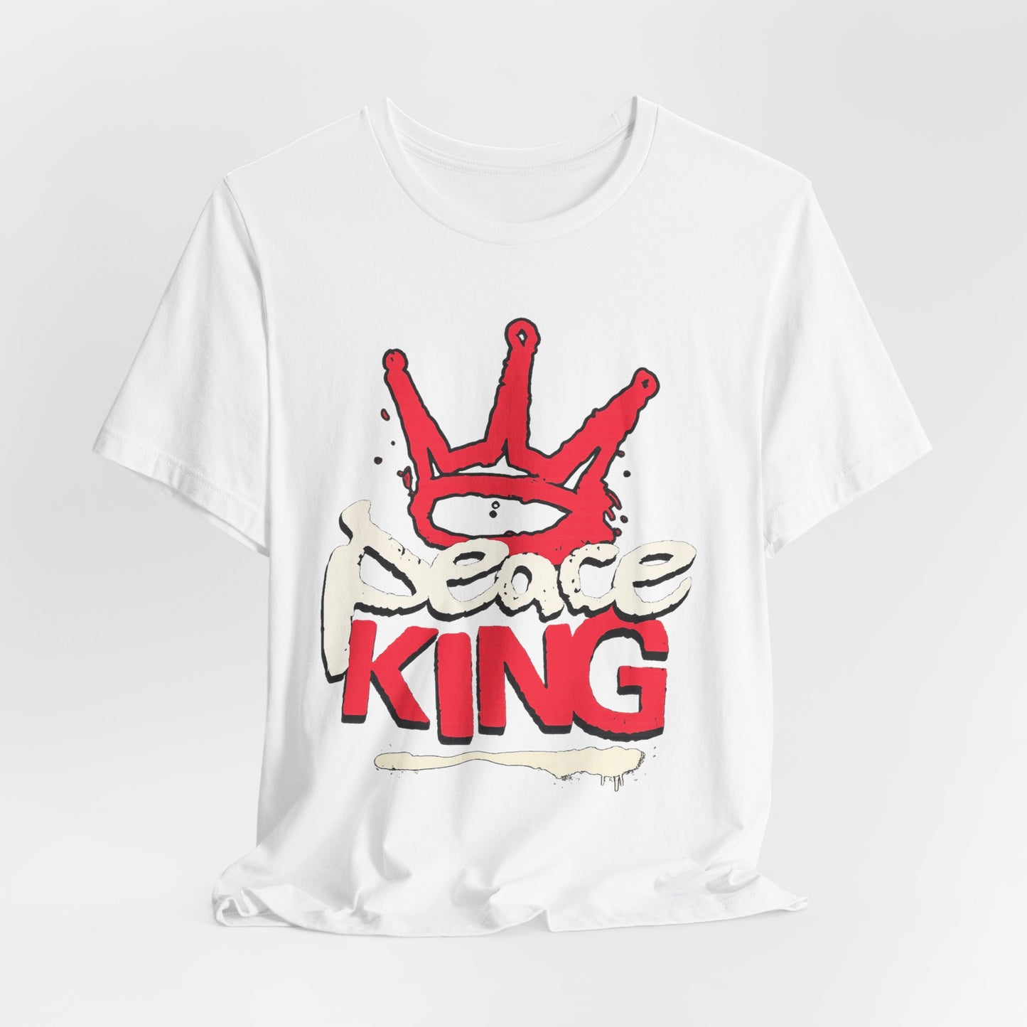 Peace King T-Shirt — Streetwear Graphic Tee with Red Crown Design
