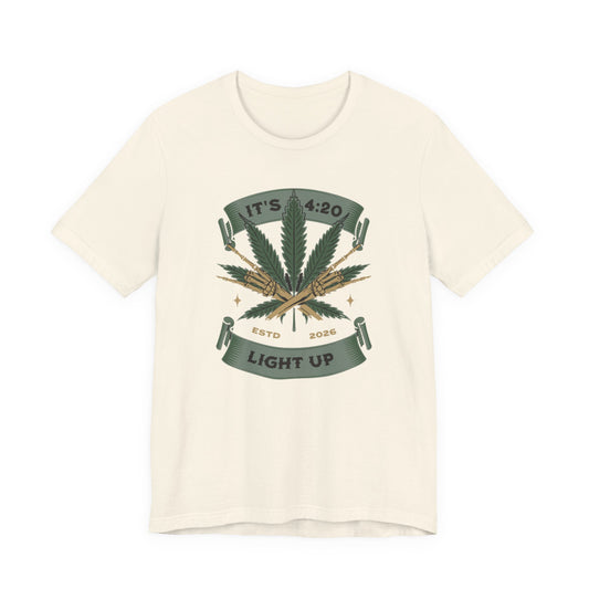 420 Light Up Tee – Cannabis Leaf Graphic T-Shirt