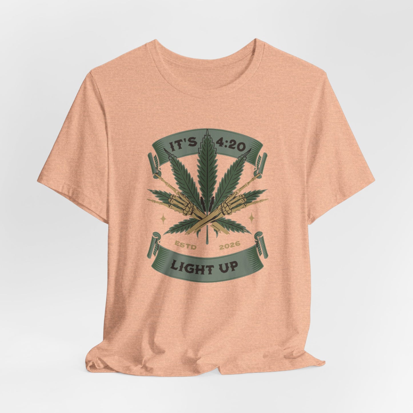 420 Light Up Tee – Cannabis Leaf Graphic T-Shirt