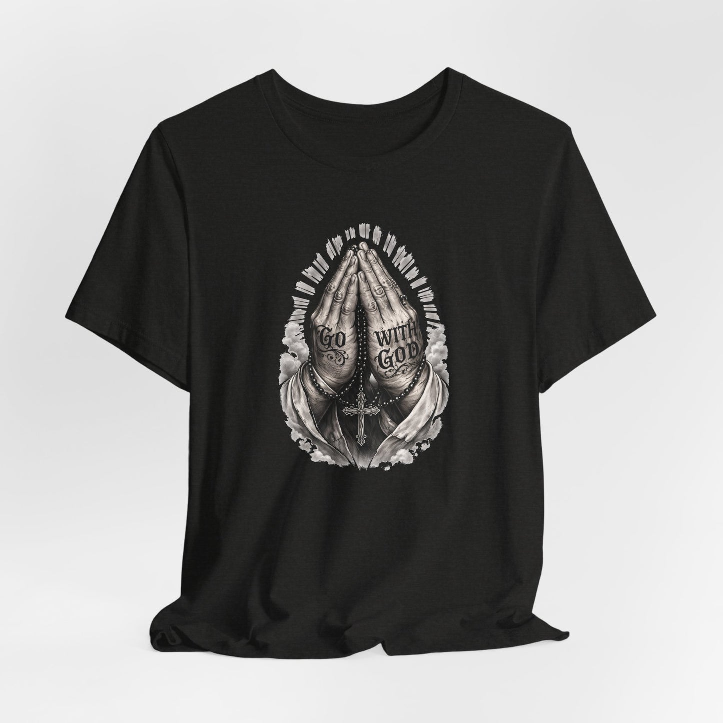 Praying Hands T-Shirt — "God Will Go" Religious Faith Graphic Tee