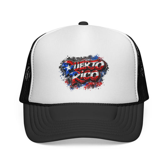 Puerto Rico Flag Trucker Cap – Rustic Splatter Pride Hat