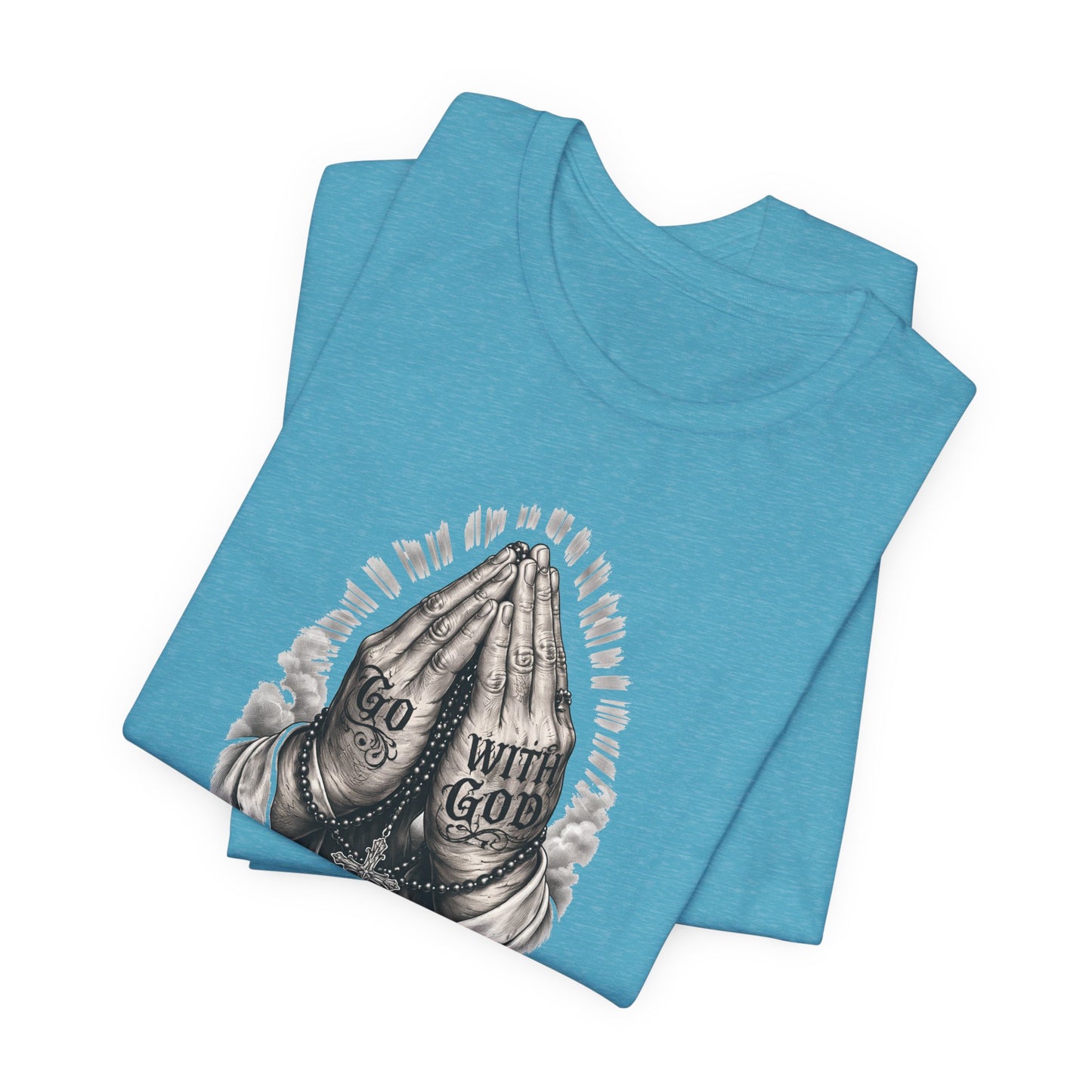 Praying Hands T-Shirt — "God Will Go" Religious Faith Graphic Tee