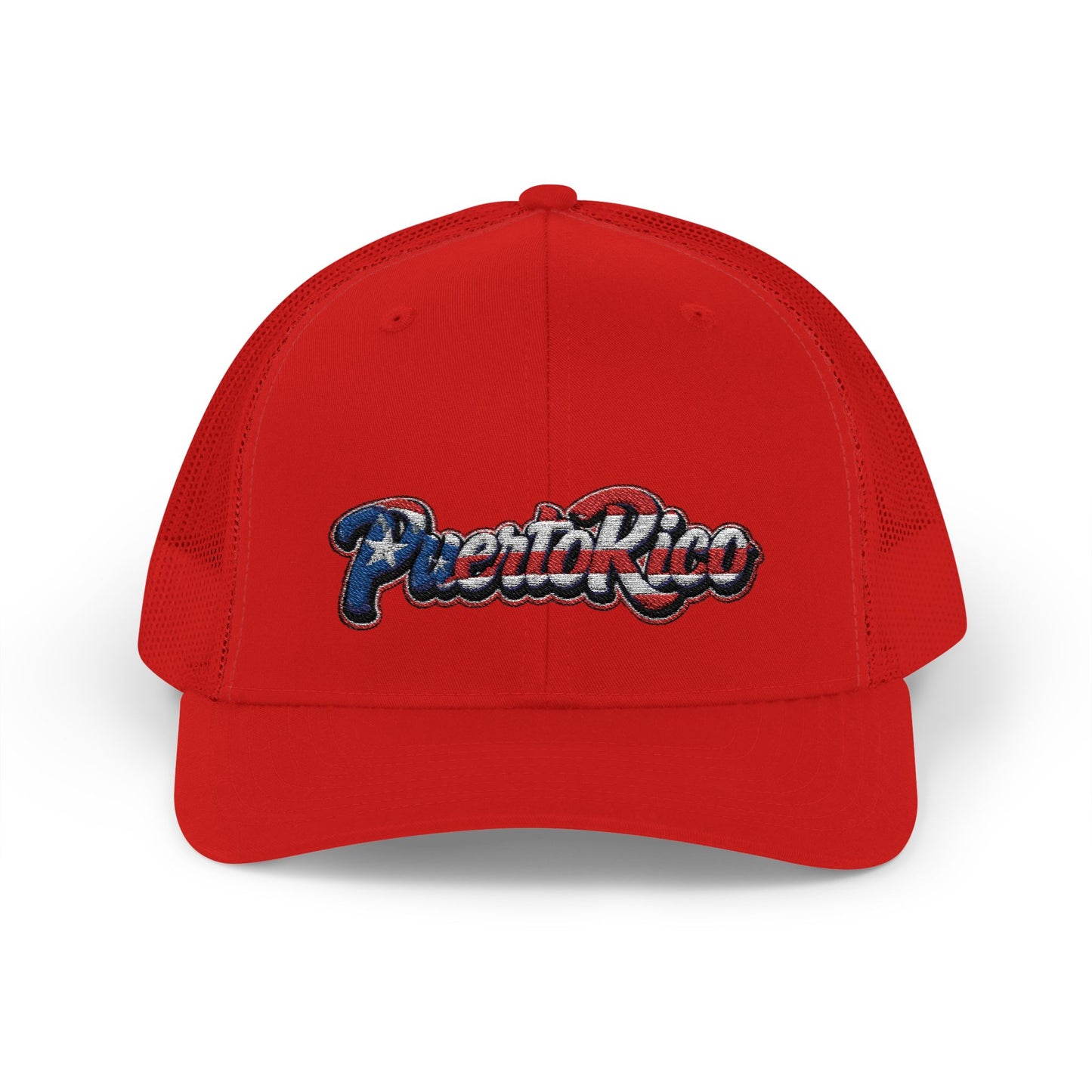 Puerto Rico Embroidery Trucker Cap — Puerto Rico Flag Snapback