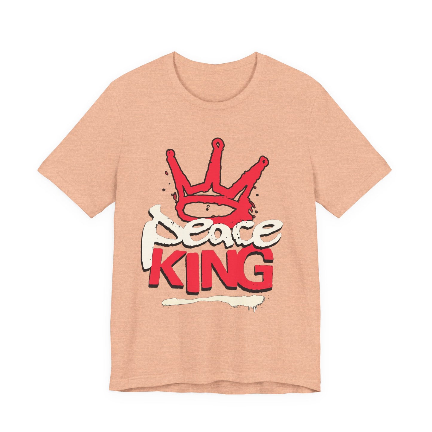 Peace King T-Shirt — Streetwear Graphic Tee with Red Crown Design