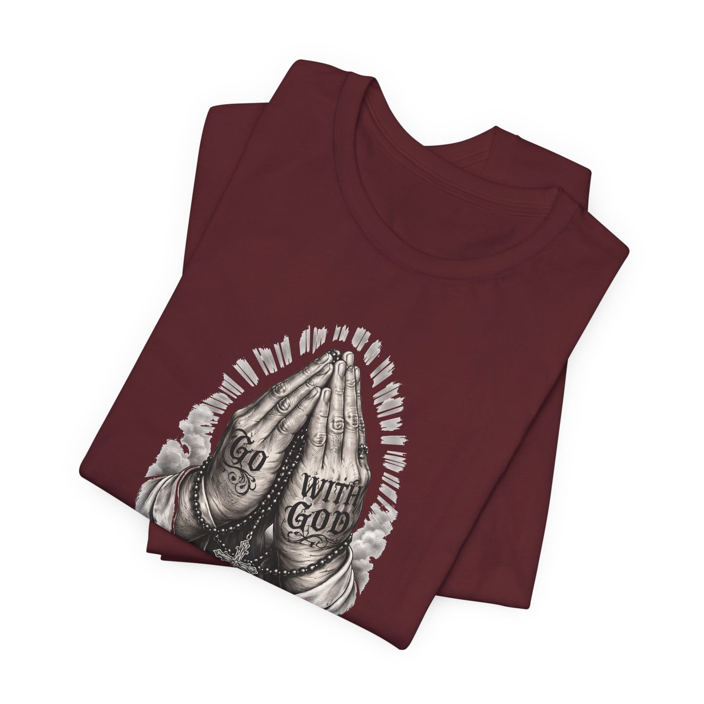 Praying Hands T-Shirt — "God Will Go" Religious Faith Graphic Tee