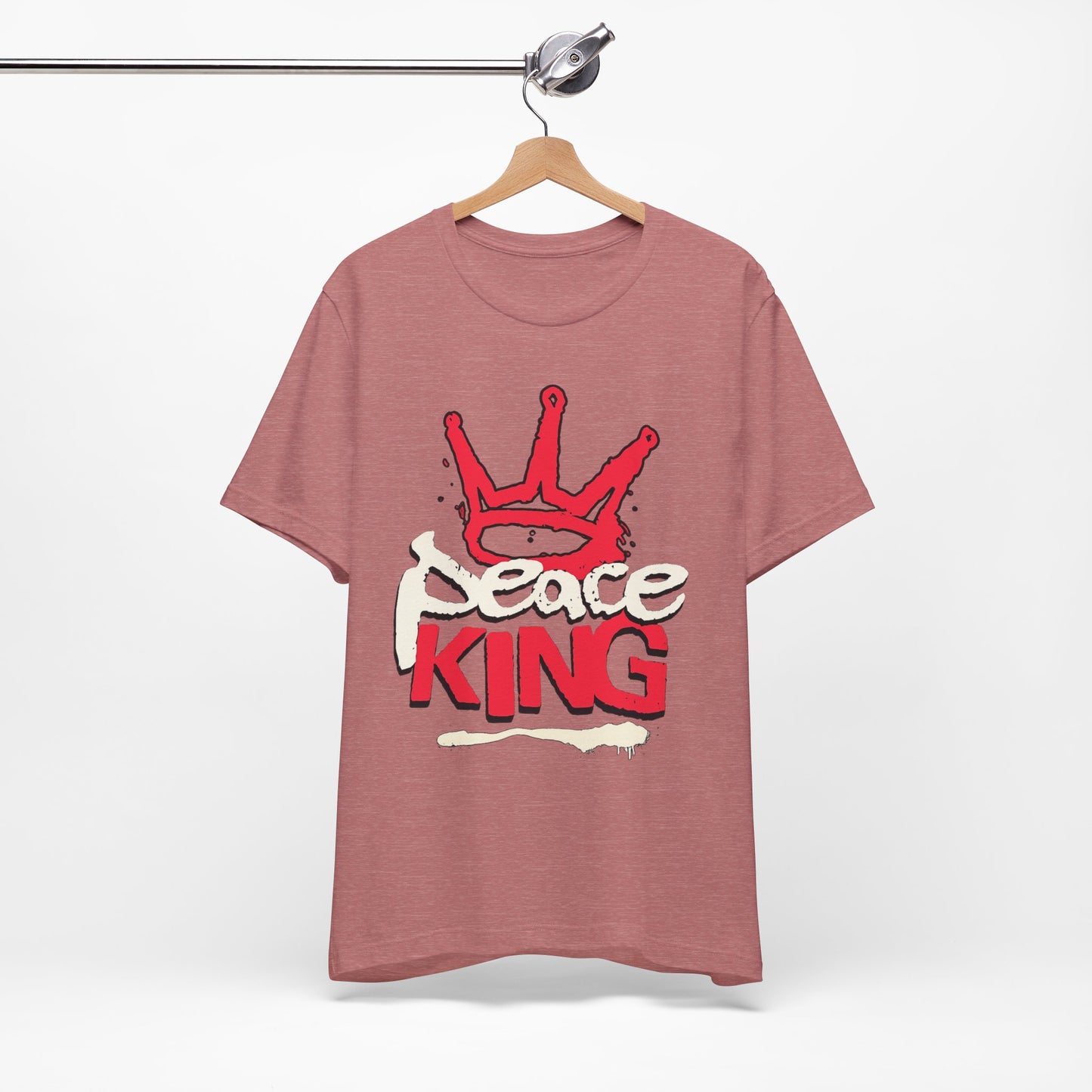 Peace King T-Shirt — Streetwear Graphic Tee with Red Crown Design