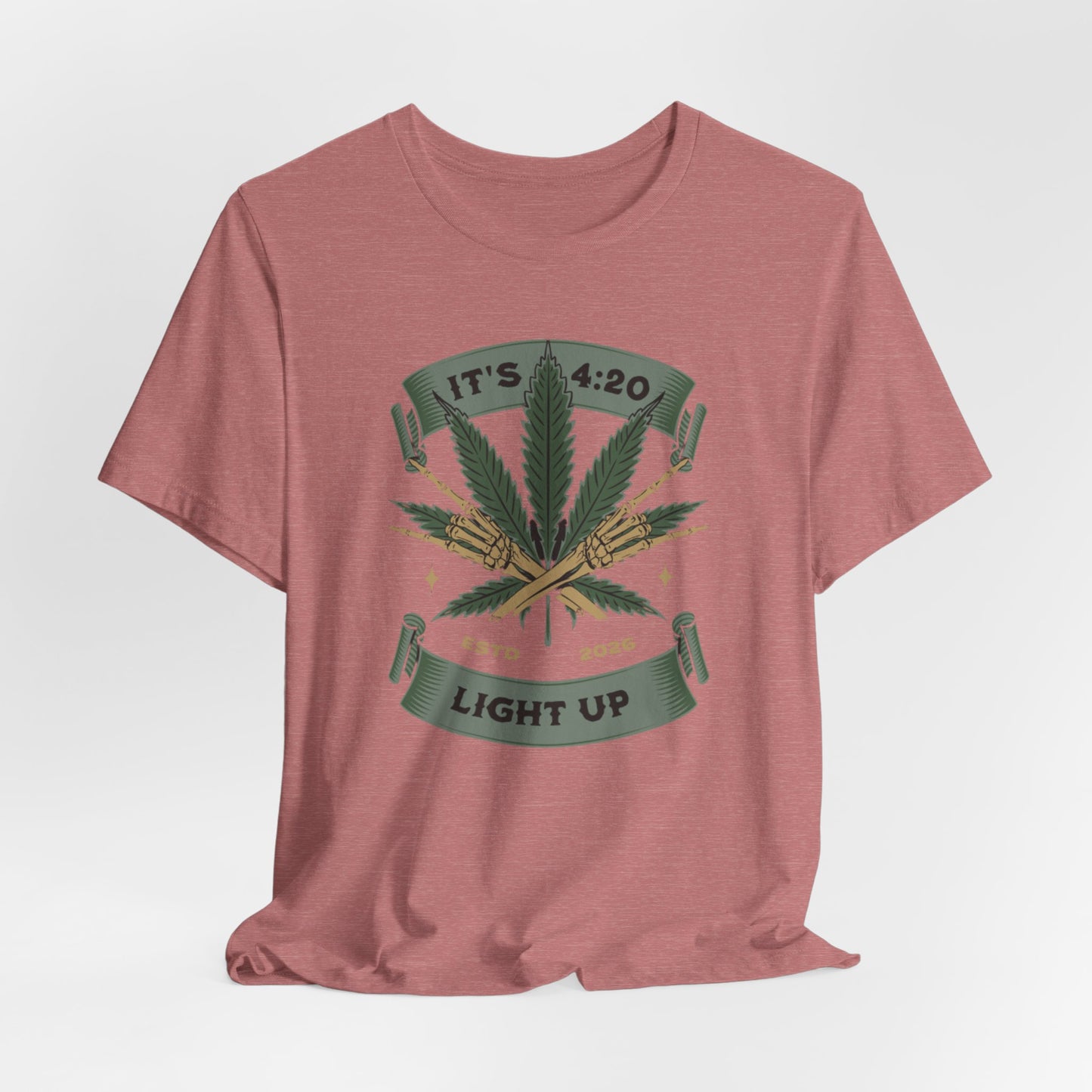 420 Light Up Tee – Cannabis Leaf Graphic T-Shirt