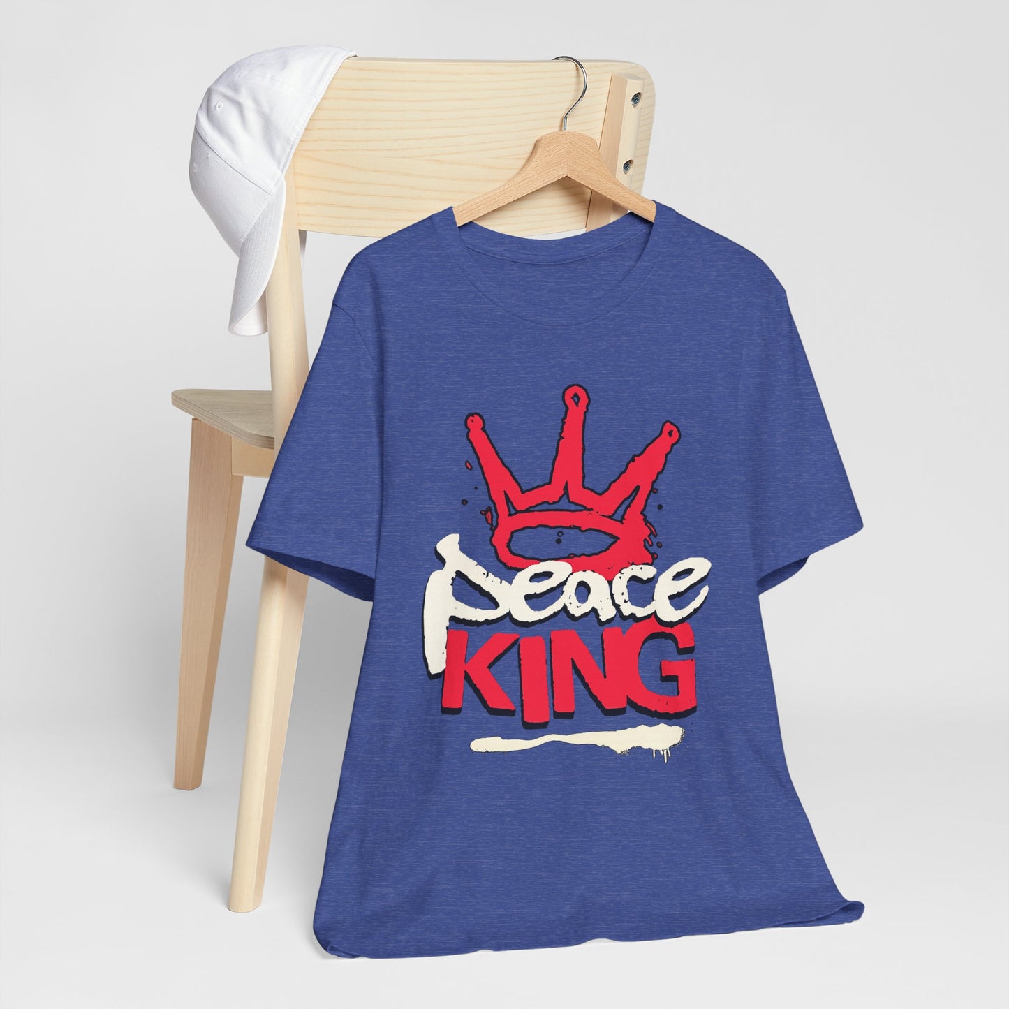 Peace King T-Shirt — Streetwear Graphic Tee with Red Crown Design
