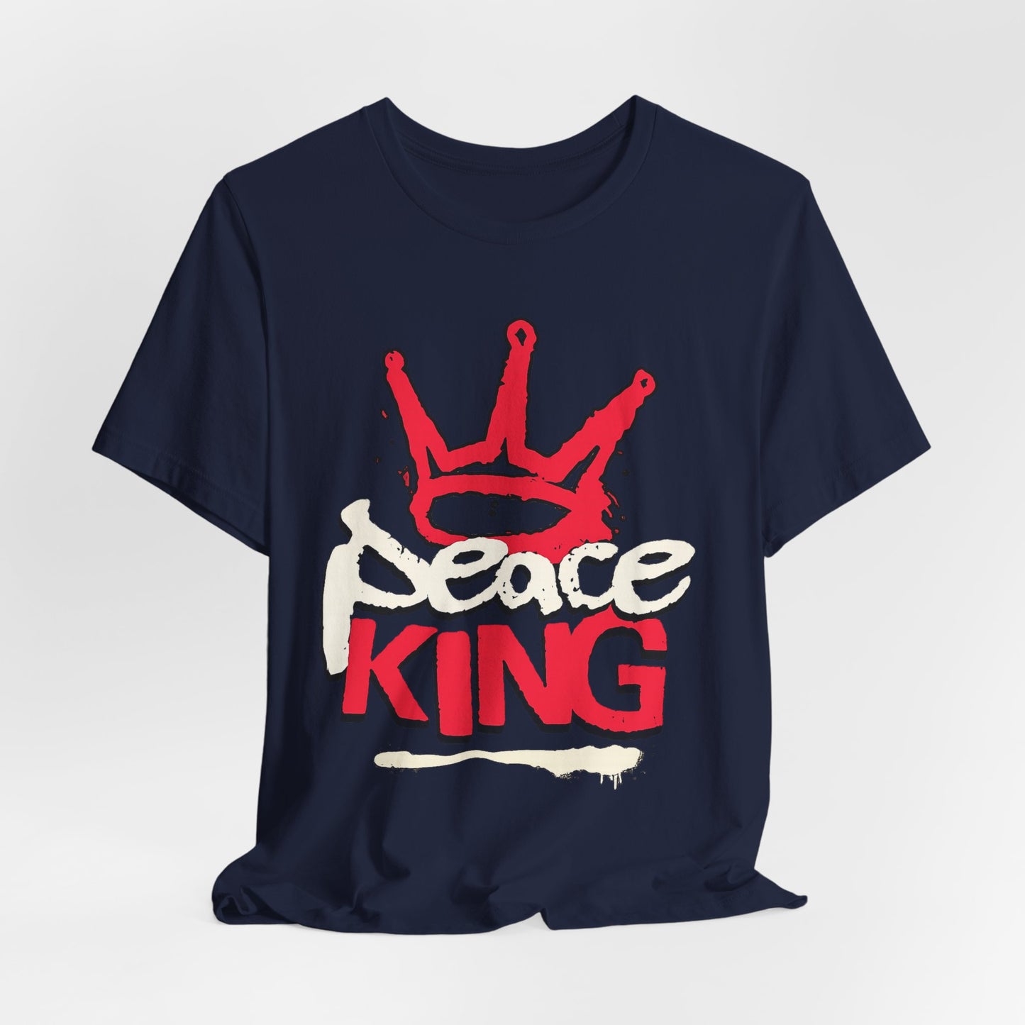 Peace King T-Shirt — Streetwear Graphic Tee with Red Crown Design