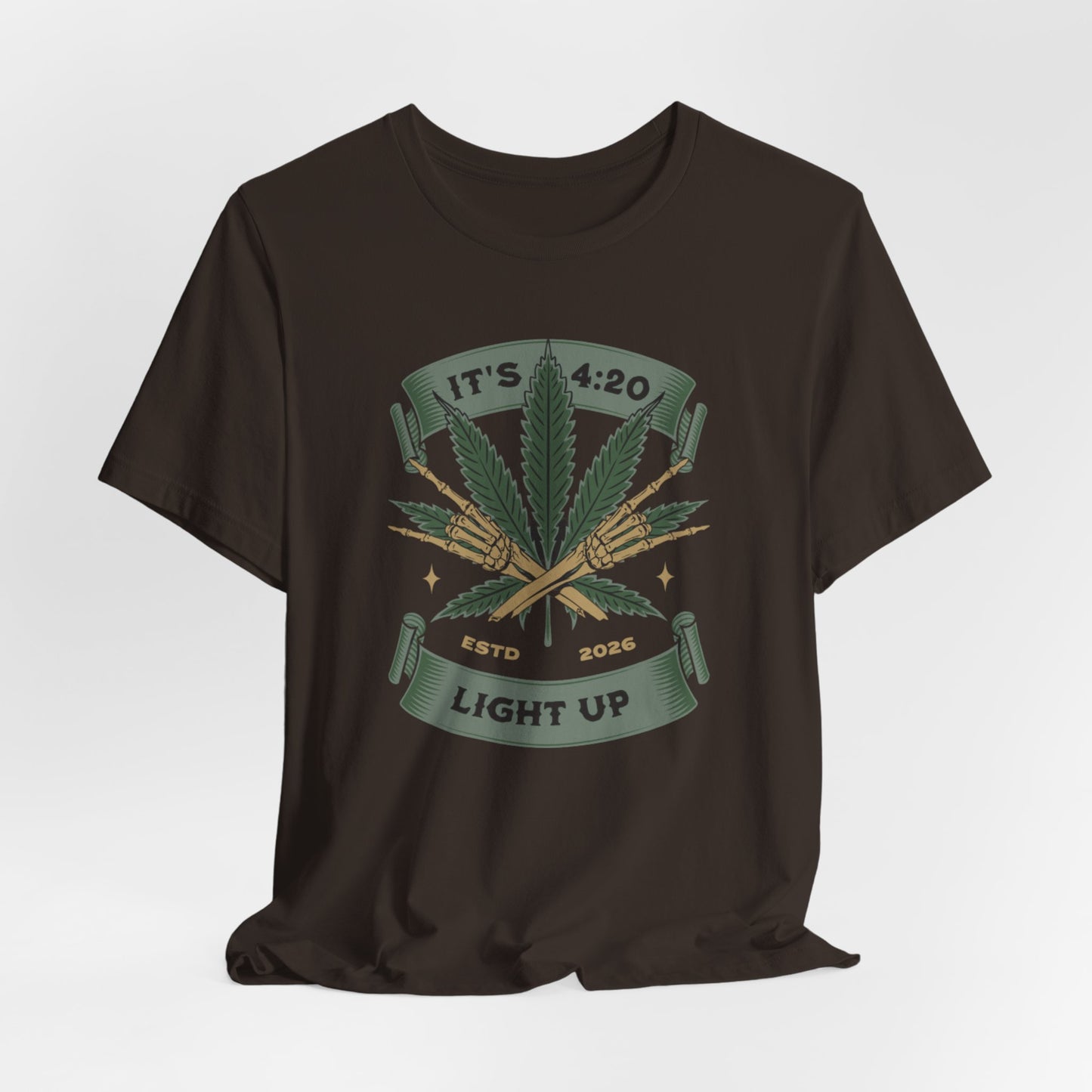 420 Light Up Tee – Cannabis Leaf Graphic T-Shirt