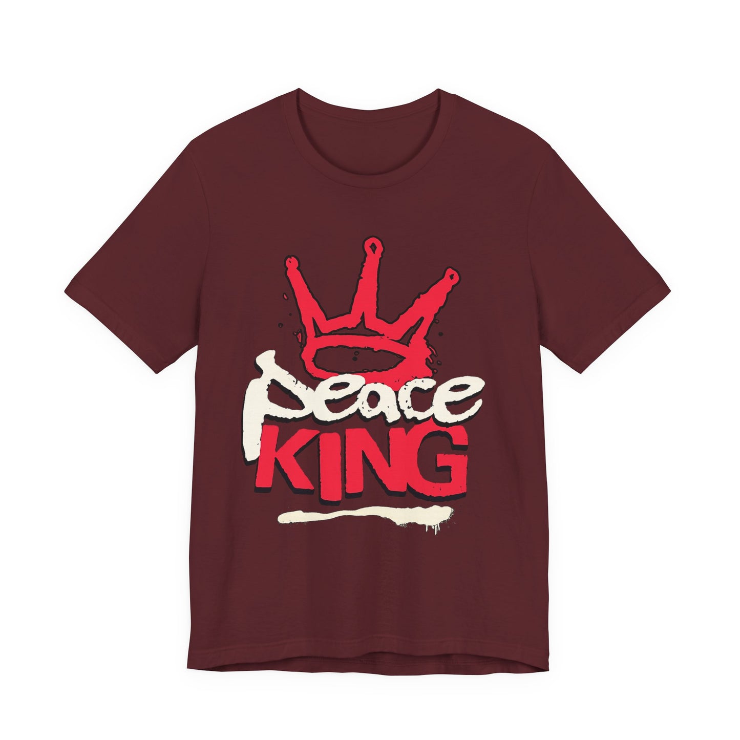 Peace King T-Shirt — Streetwear Graphic Tee with Red Crown Design