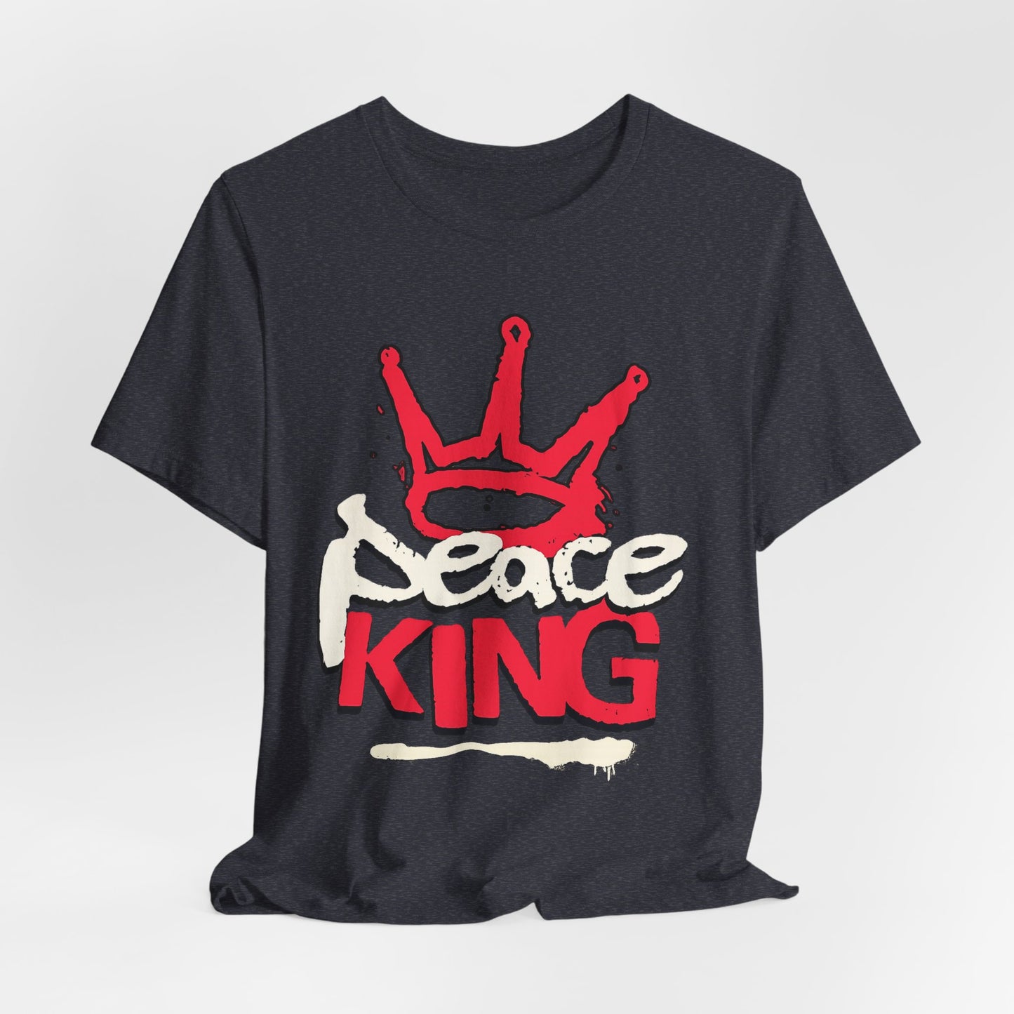 Peace King T-Shirt — Streetwear Graphic Tee with Red Crown Design