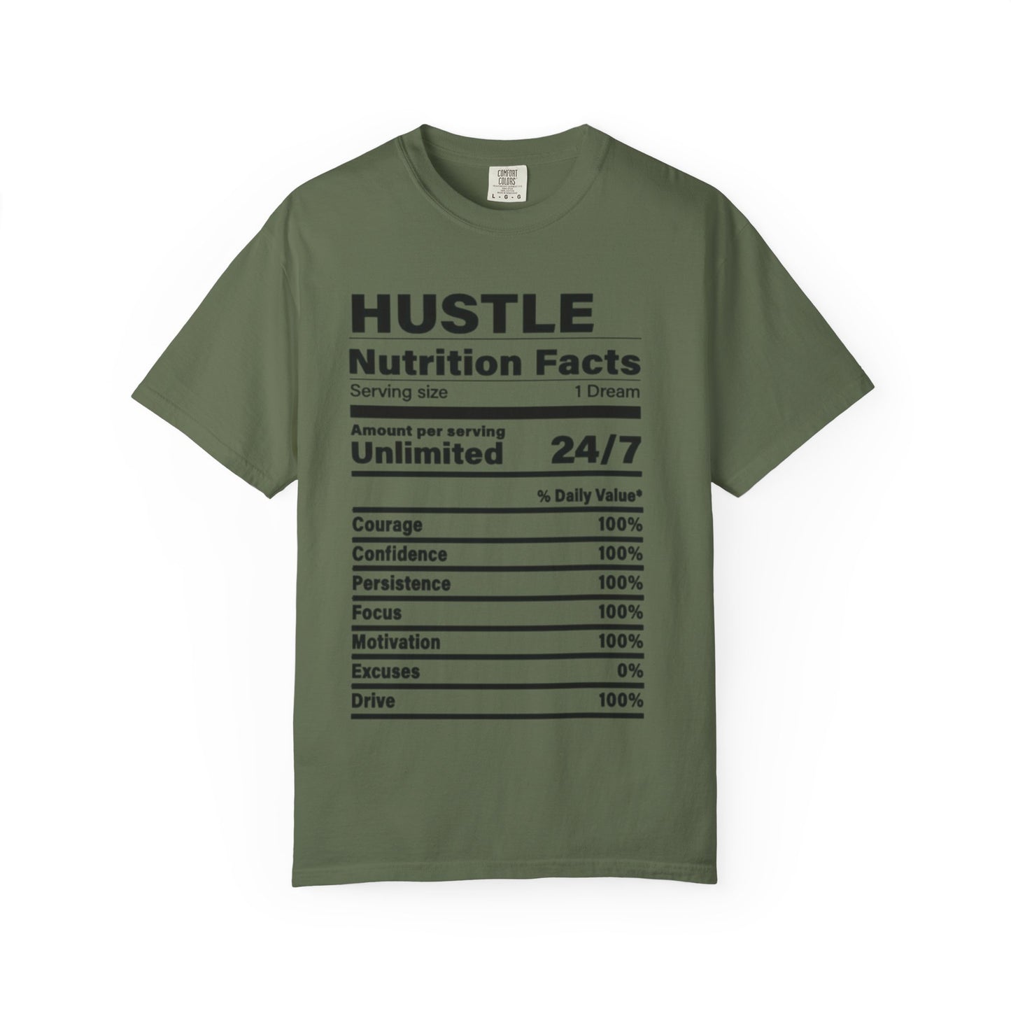 Hustle Nutrition Facts T-Shirt, Unisex Motivational Tee, Fitness Gift, Dreamer Apparel, Inspirational Casual Wear