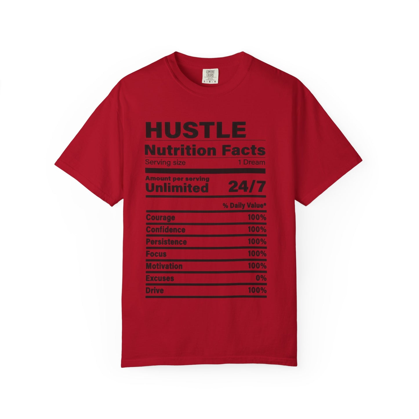 Hustle Nutrition Facts T-Shirt, Unisex Motivational Tee, Fitness Gift, Dreamer Apparel, Inspirational Casual Wear