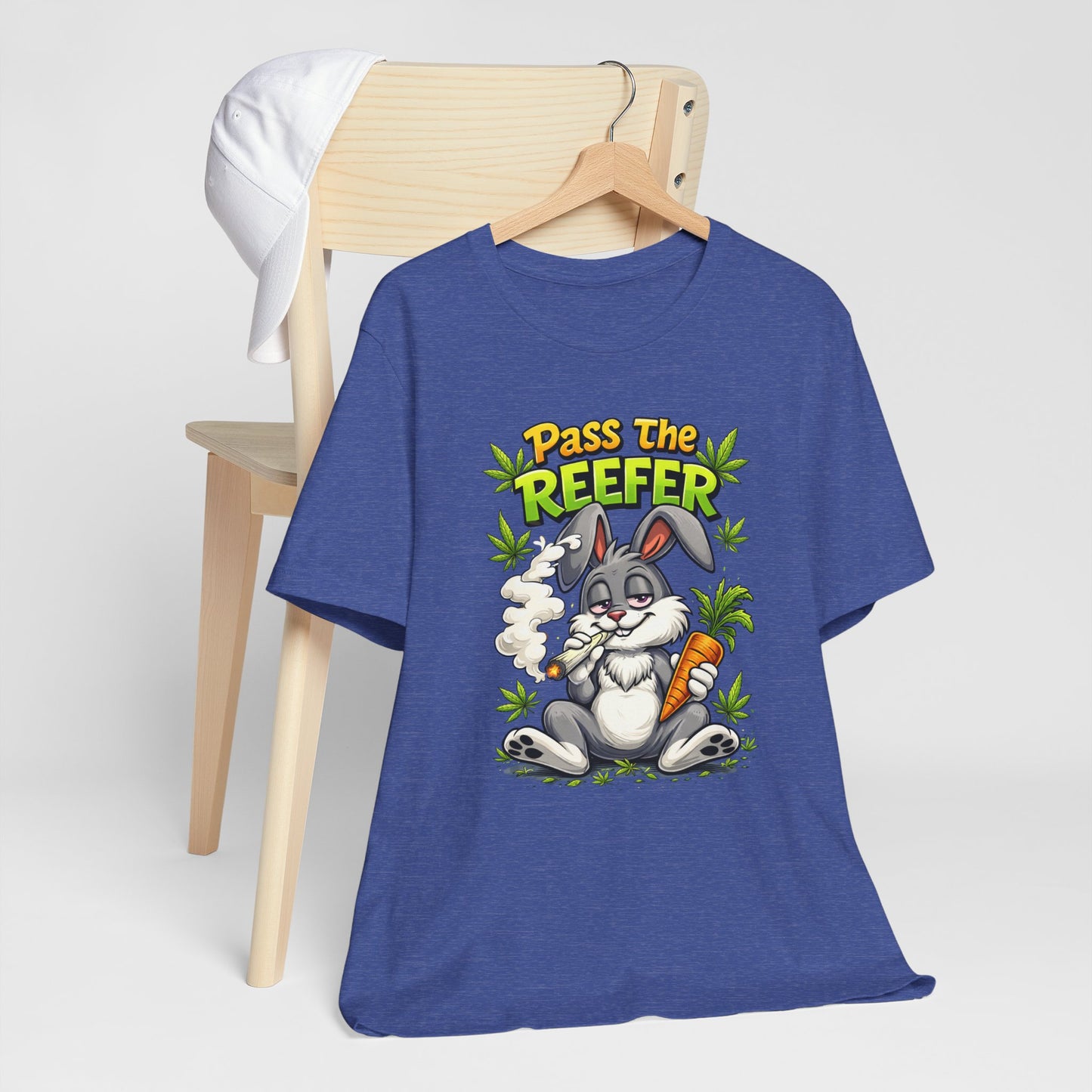 Pass The Reefer Bunny T-Shirt - Funny Stoner Rabbit Cannabis Tee