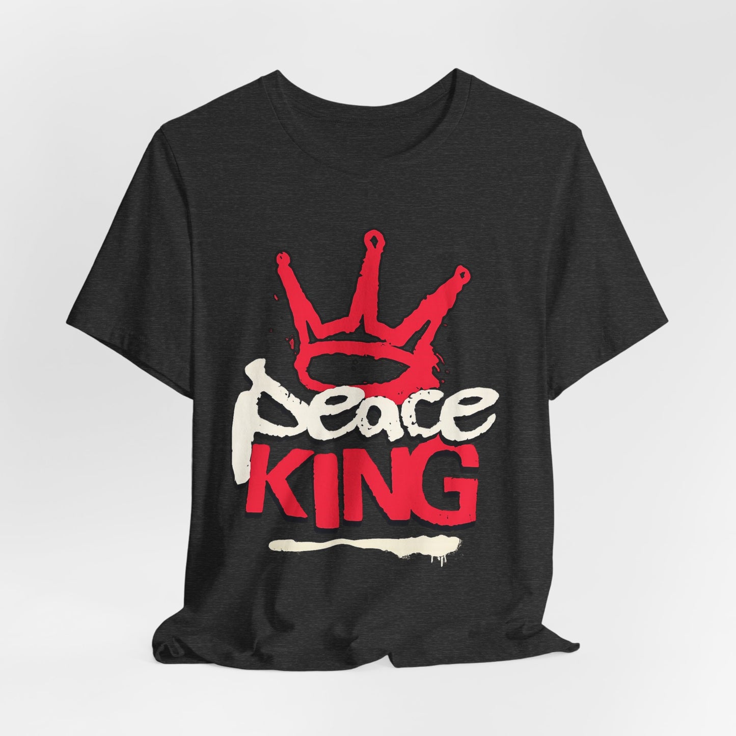 Peace King T-Shirt — Streetwear Graphic Tee with Red Crown Design